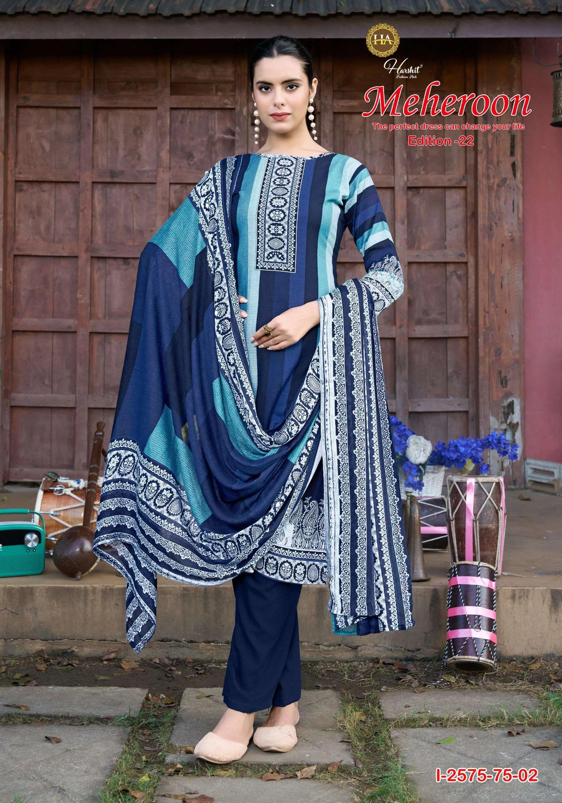 Harshit Fashion Hub Meheroon Edition 22 Semi Stitched Suits