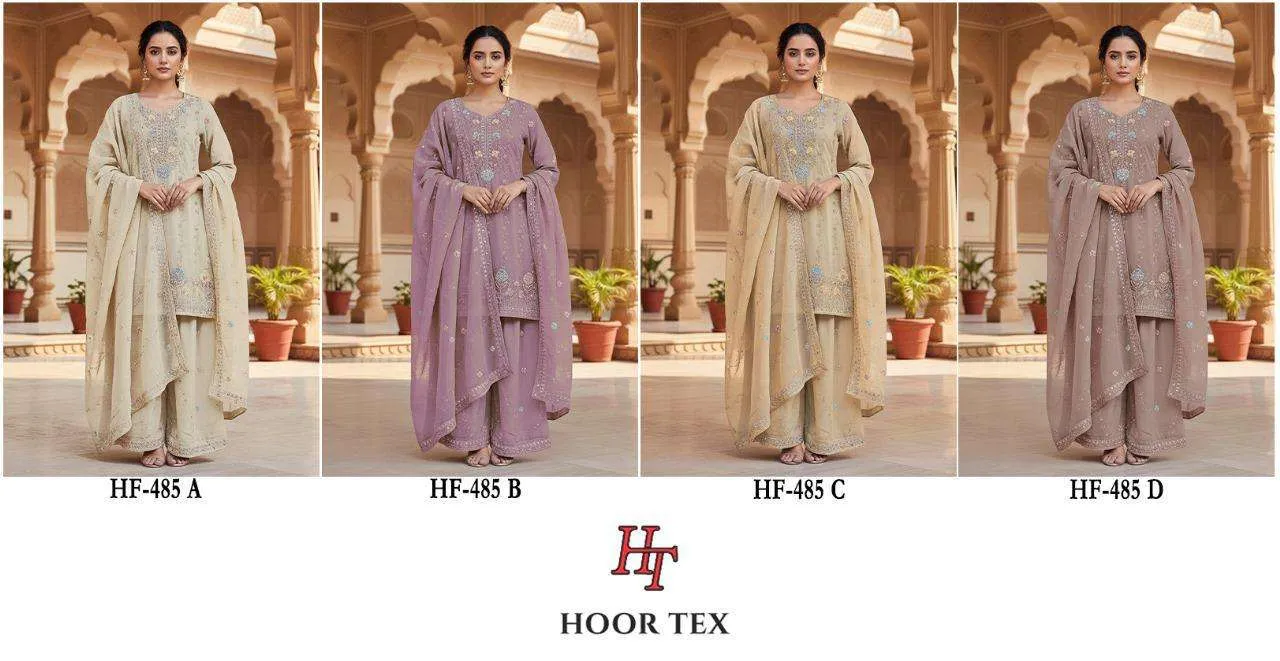 Hoor Tex Deisgn No - Hf 485 A-d Pakistani Readymade Suits