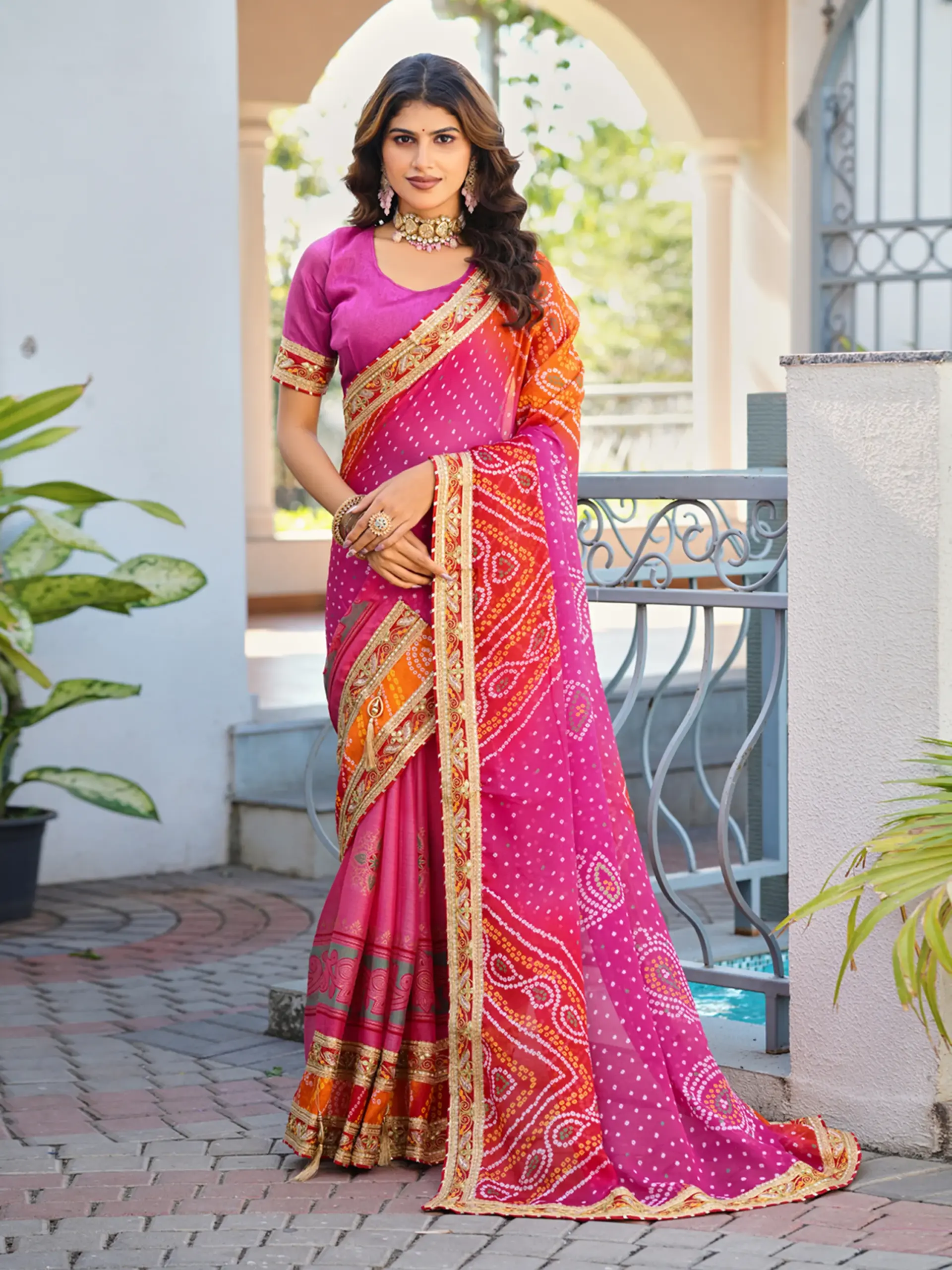 Jalnidhi Swarna Moss Chiffon with Work Saree Collection Sarees
