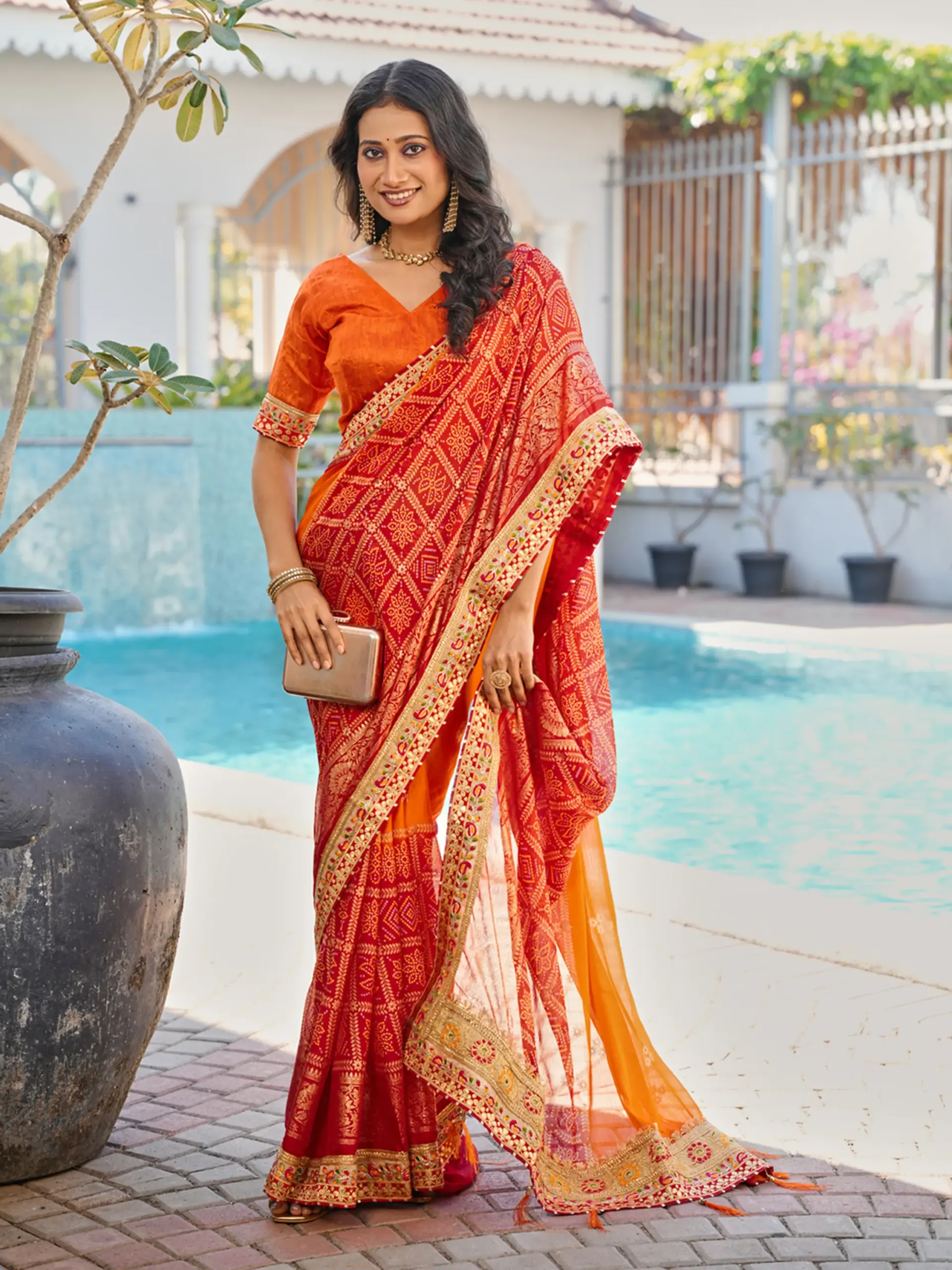 Jalnidhi Swarna Moss Chiffon with Work Saree Collection Sarees