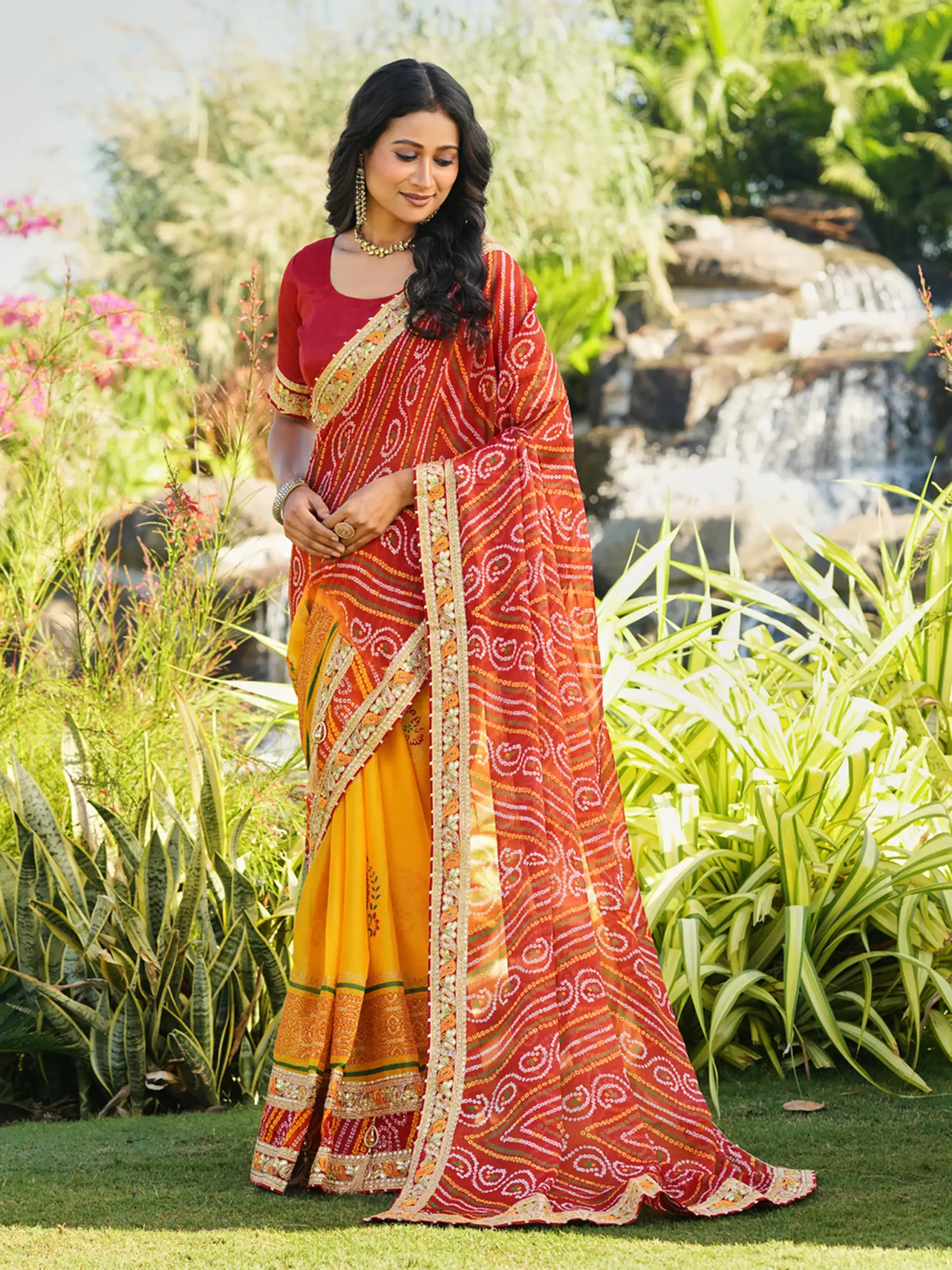 Jalnidhi Swarna Moss Chiffon with Work Saree Collection Sarees