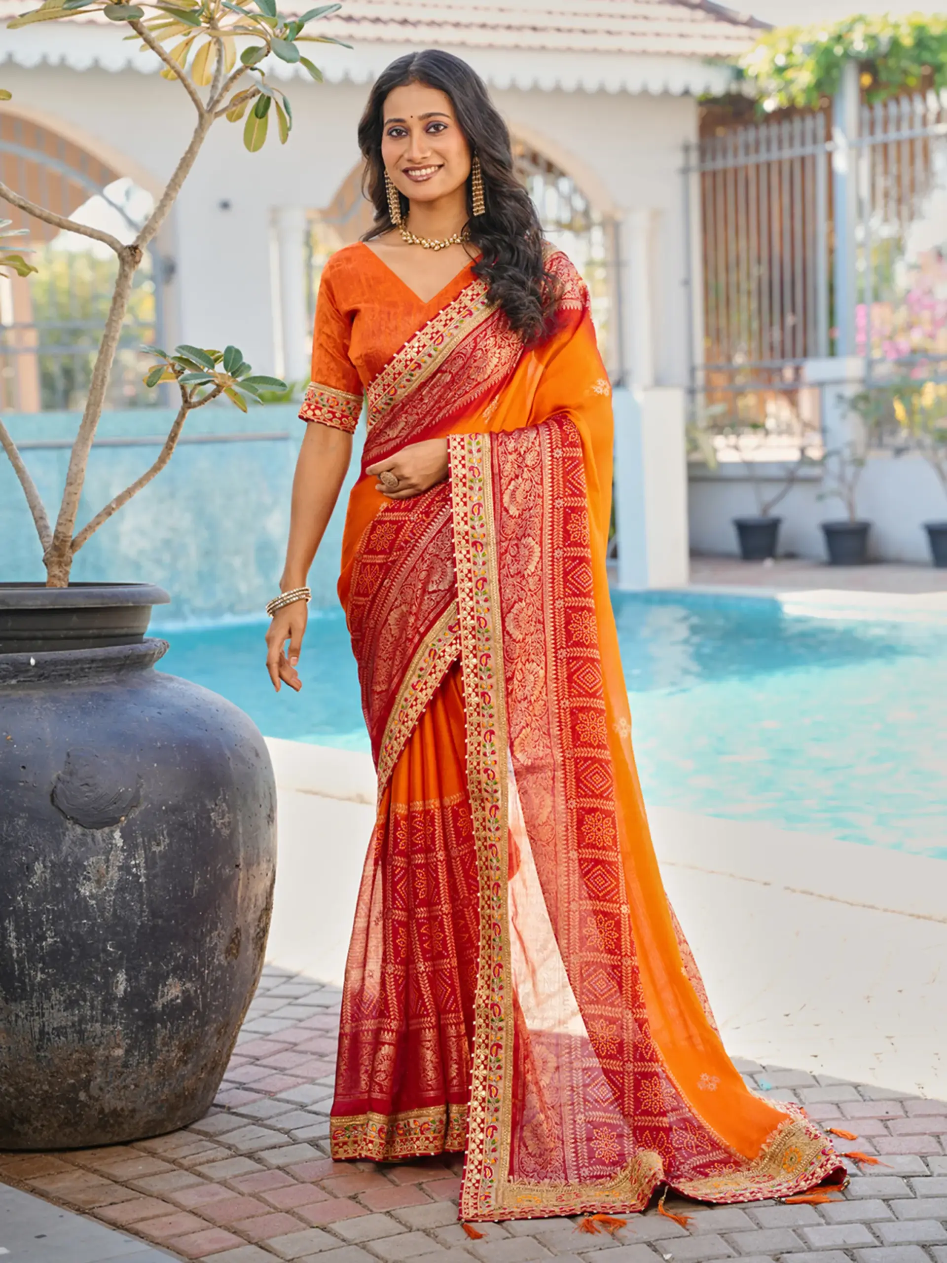Jalnidhi Swarna Moss Chiffon with Work Saree Collection Sarees