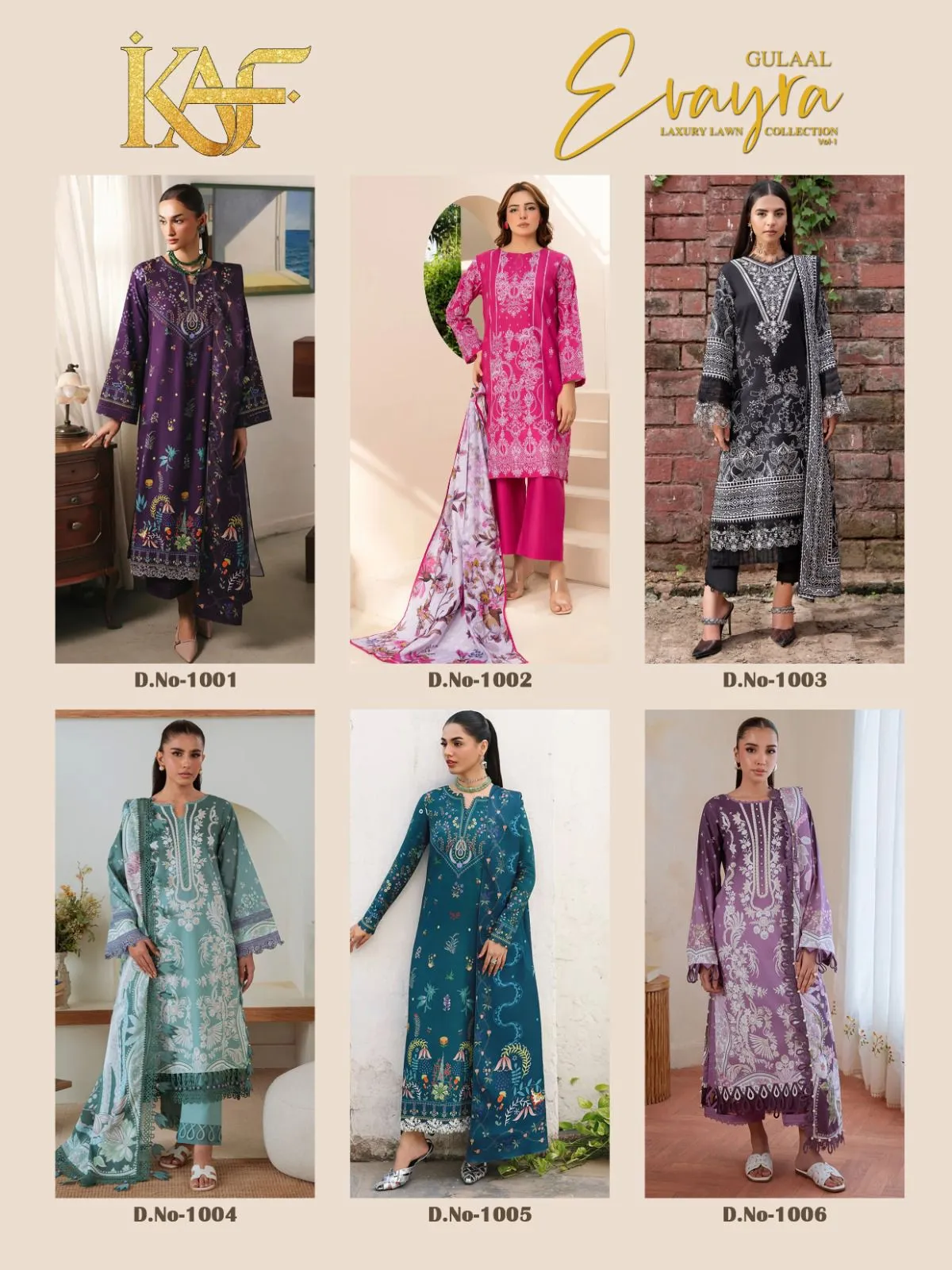 Kaf Gulaal Evaya Vol 1 Unstitched Suits