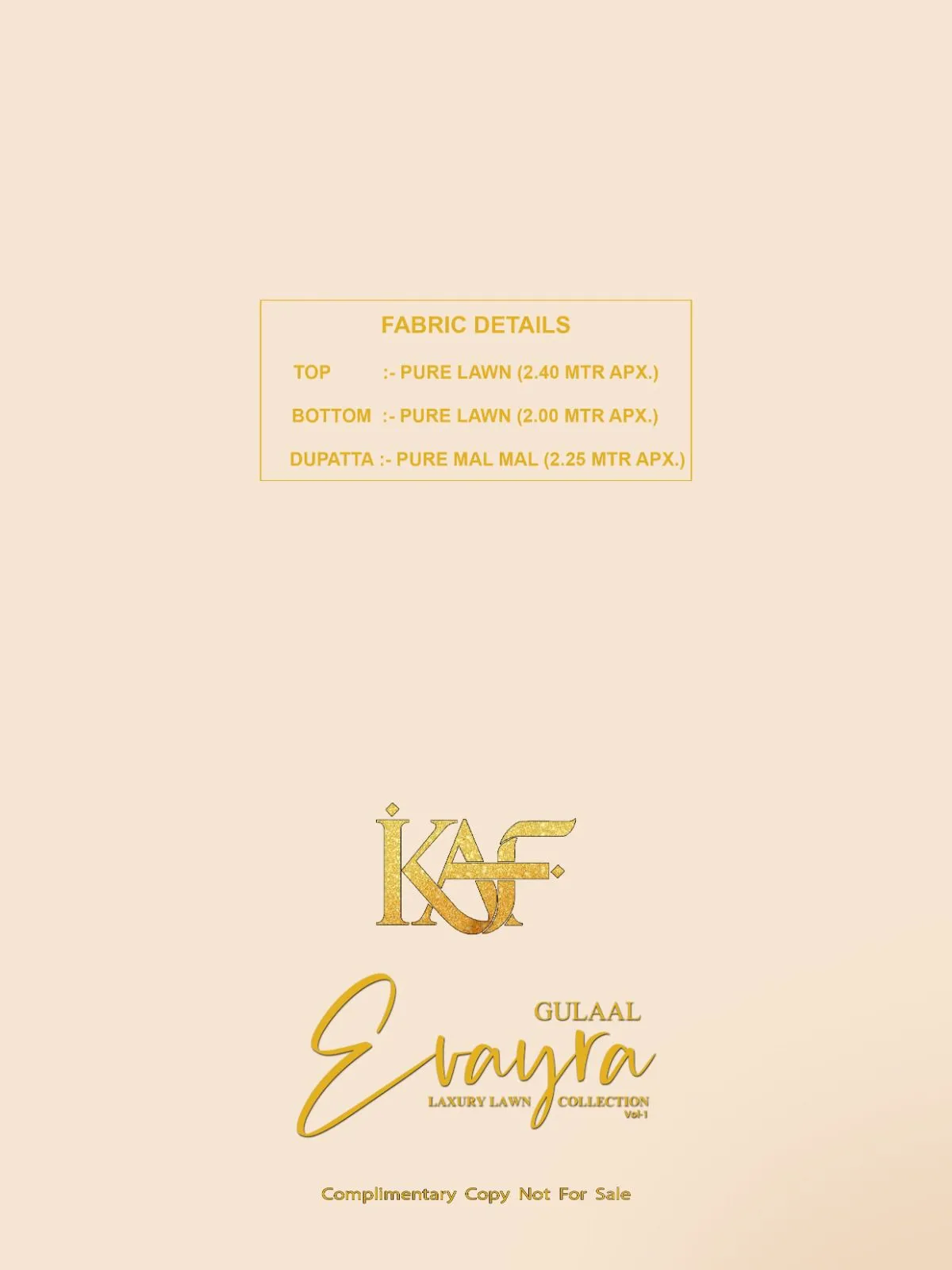 Kaf Gulaal Evaya Vol 1 Unstitched Suits