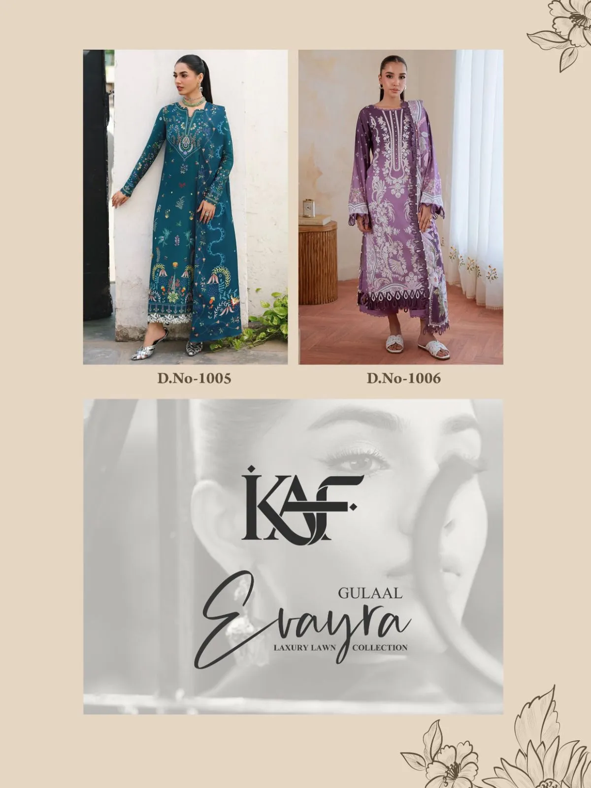 Kaf Gulaal Evaya Vol 1 Unstitched Suits