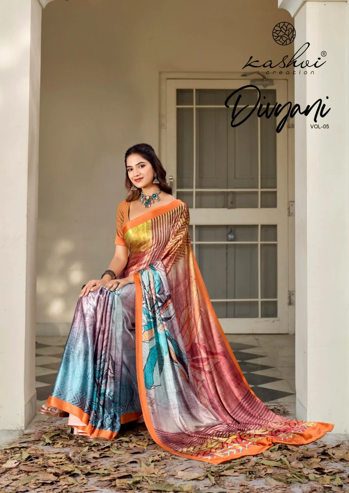 Kashvi Divyani Vol 5 Satin Casual Wear Saree Collection Sarees