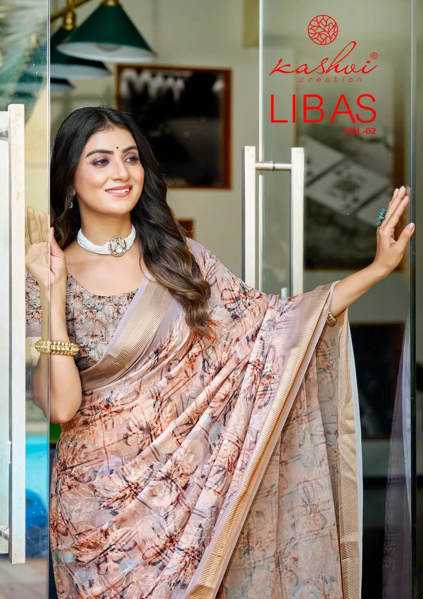 Kashvi Libas Vol 2 Dull Moss Digital Printed Casual Wear Saree Collection Sarees