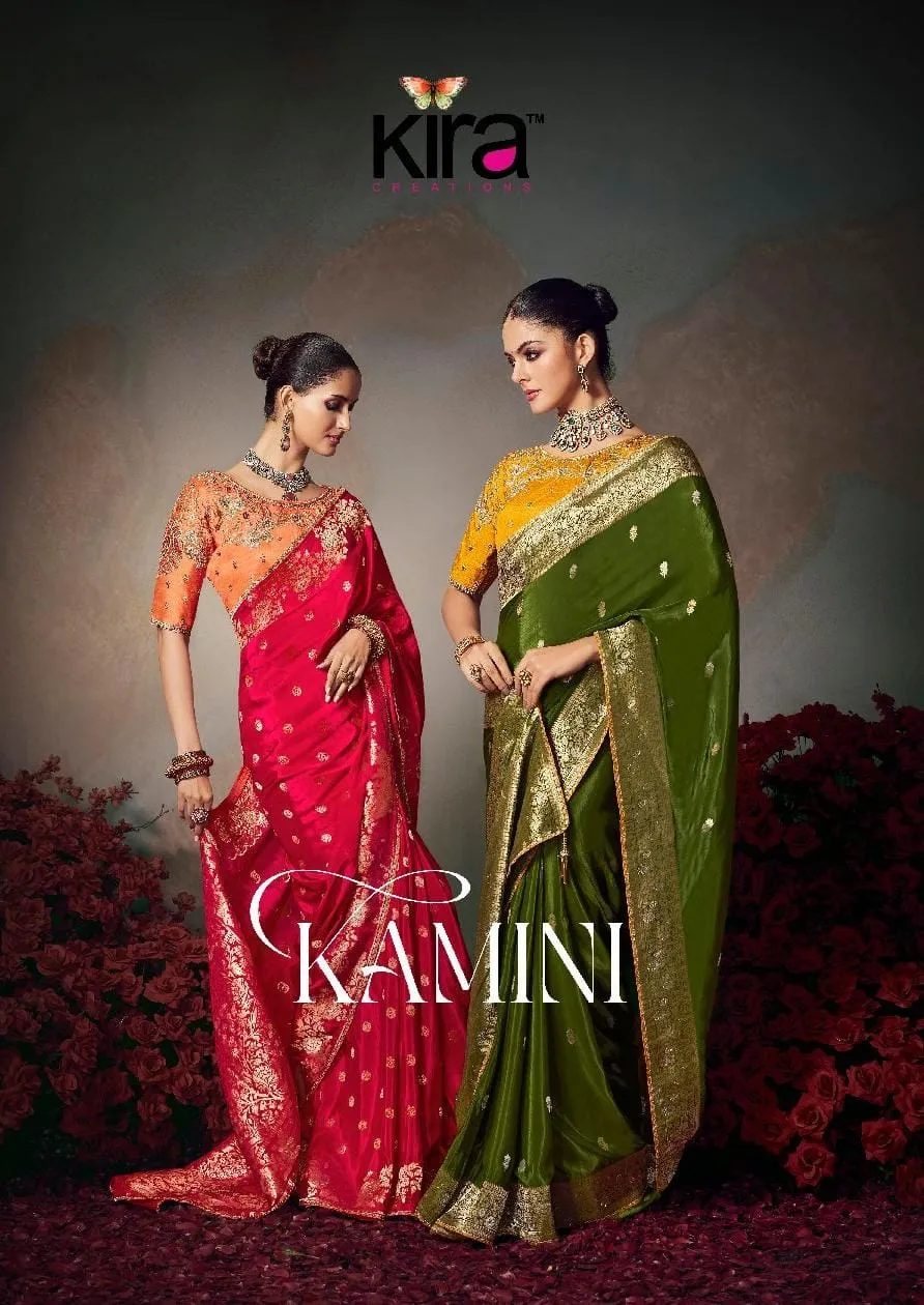 Kira Kamini 8201 to 8206 Chiniya Silk Wedding Wear Saree Collection Sarees