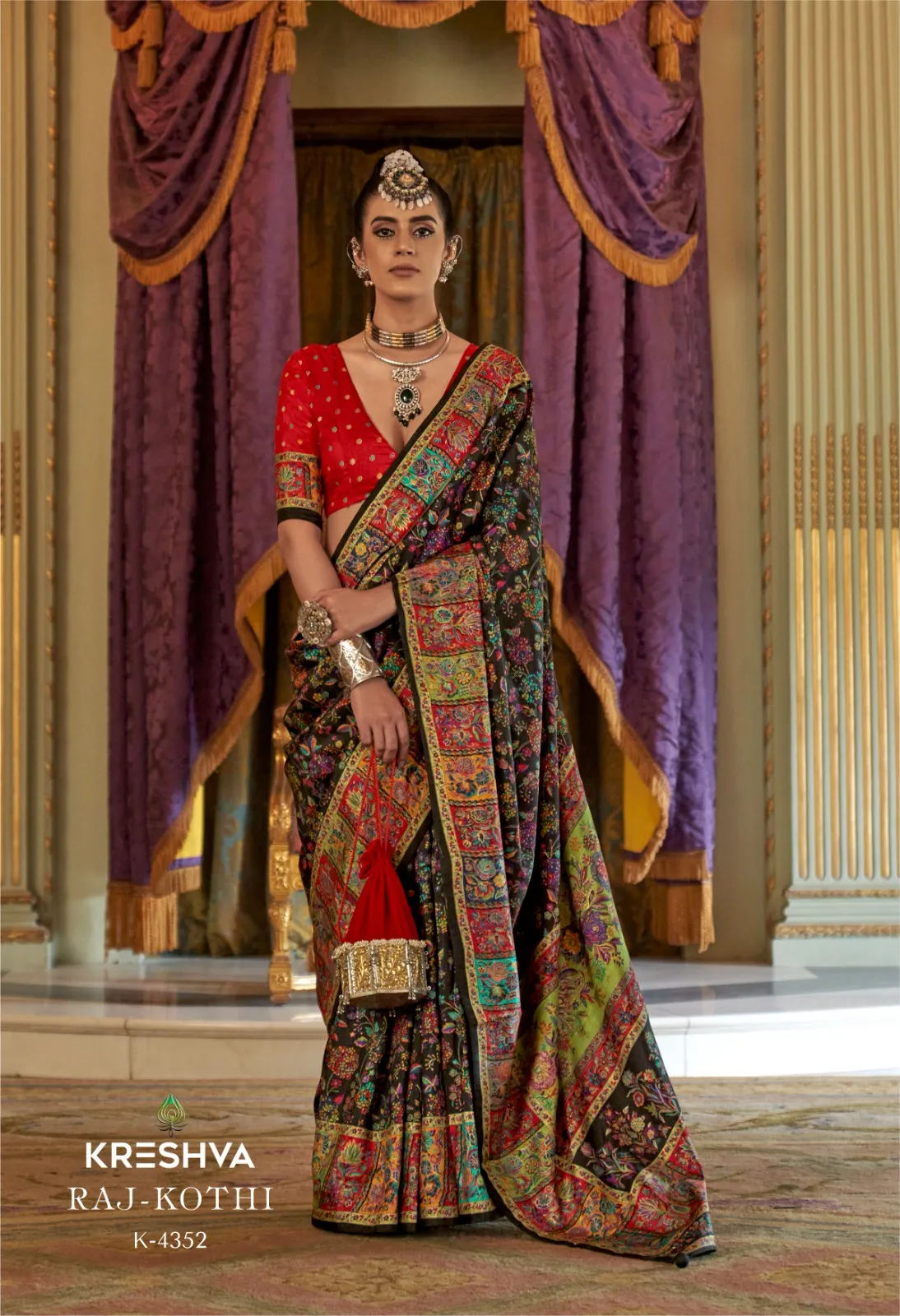 Kreshva Raj Kothi Silk Printed Festival Saree Collection Sarees