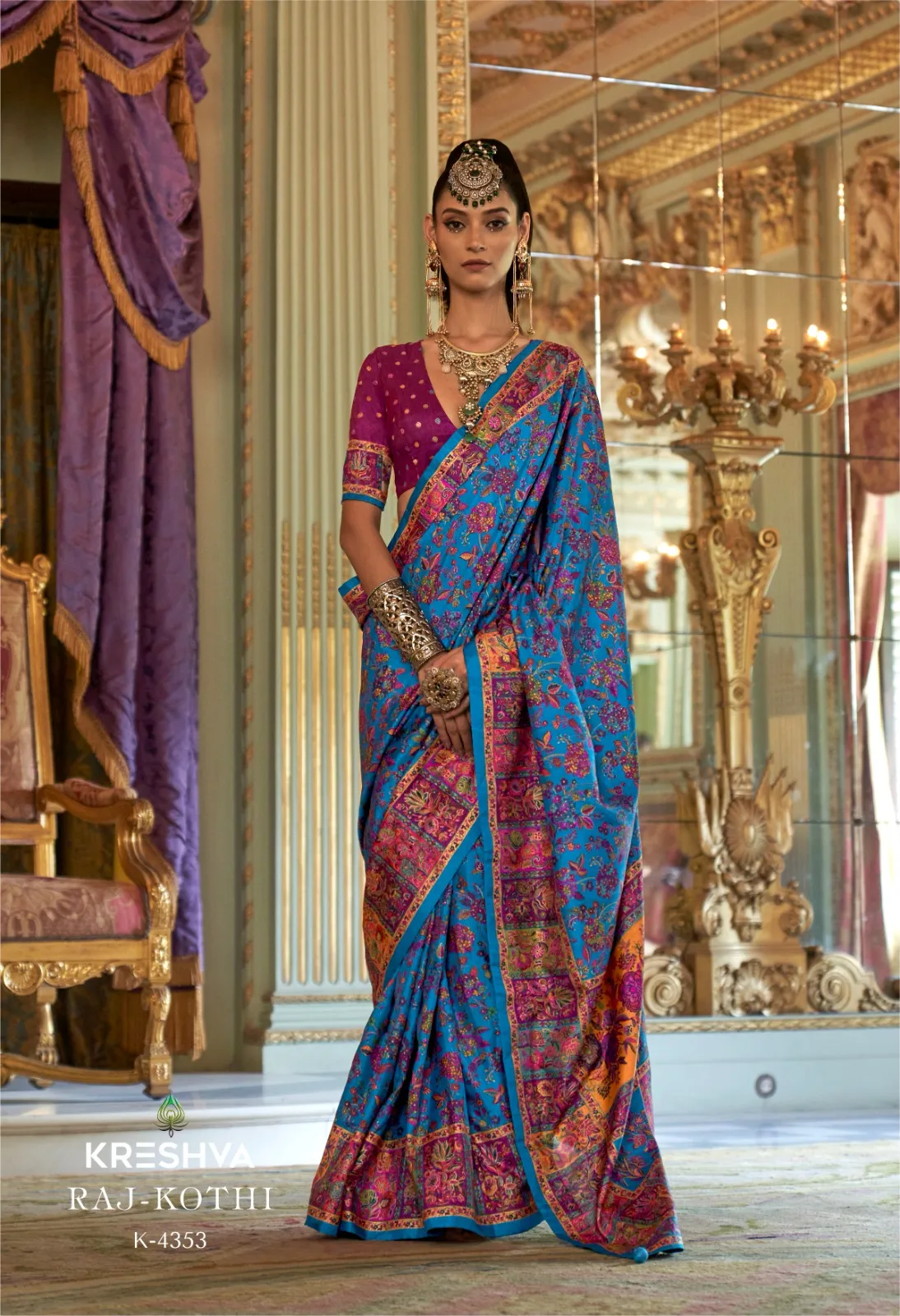 Kreshva Raj Kothi Silk Printed Festival Saree Collection Sarees