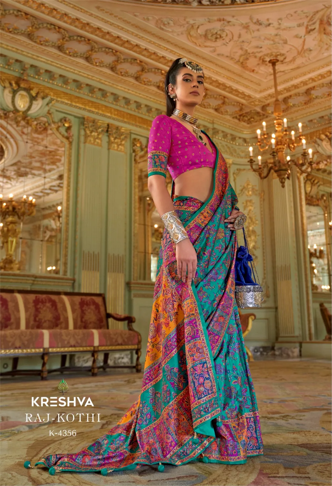 Kreshva Raj Kothi Silk Printed Festival Saree Collection Sarees