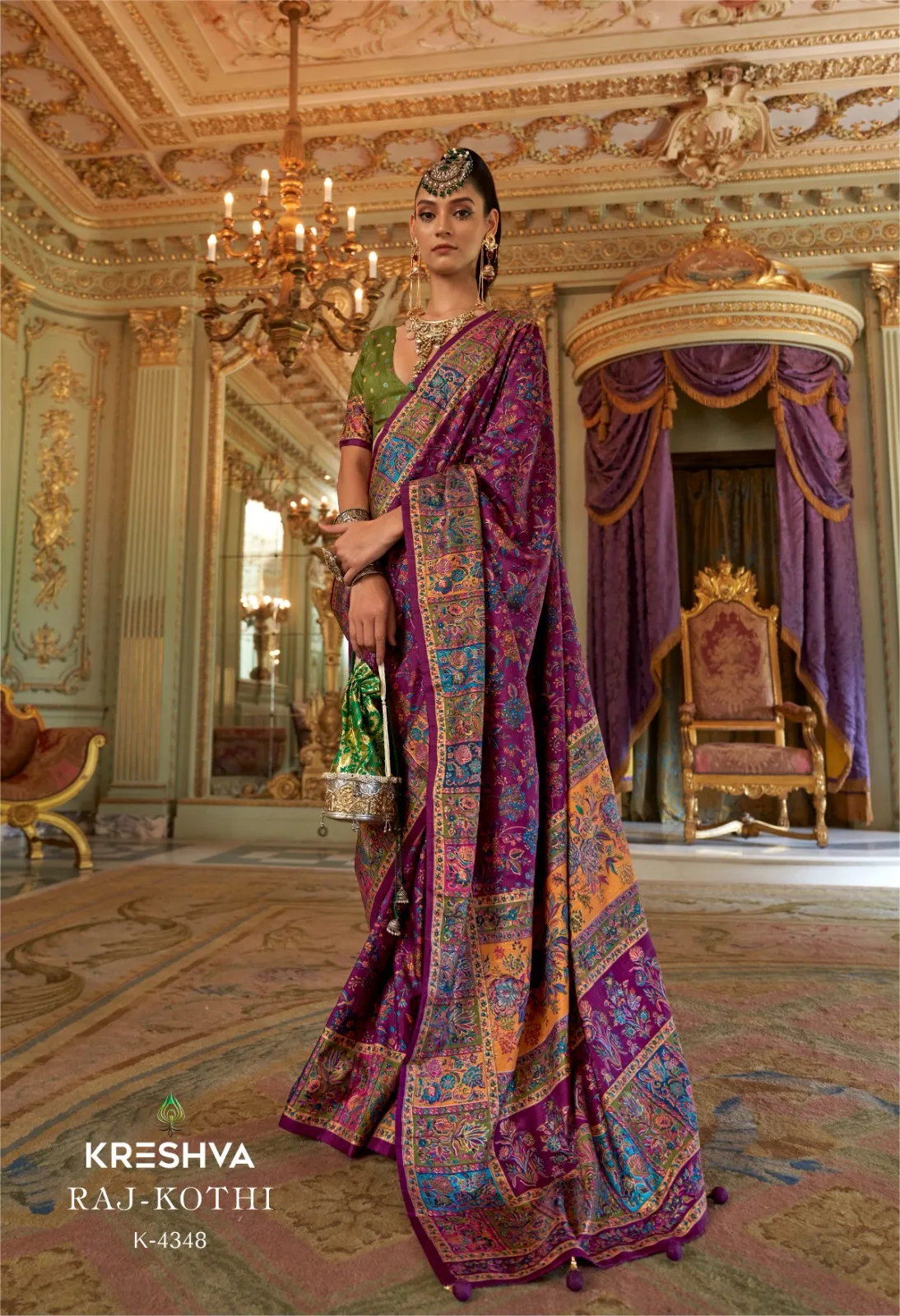 Kreshva Raj Kothi Silk Printed Festival Saree Collection Sarees