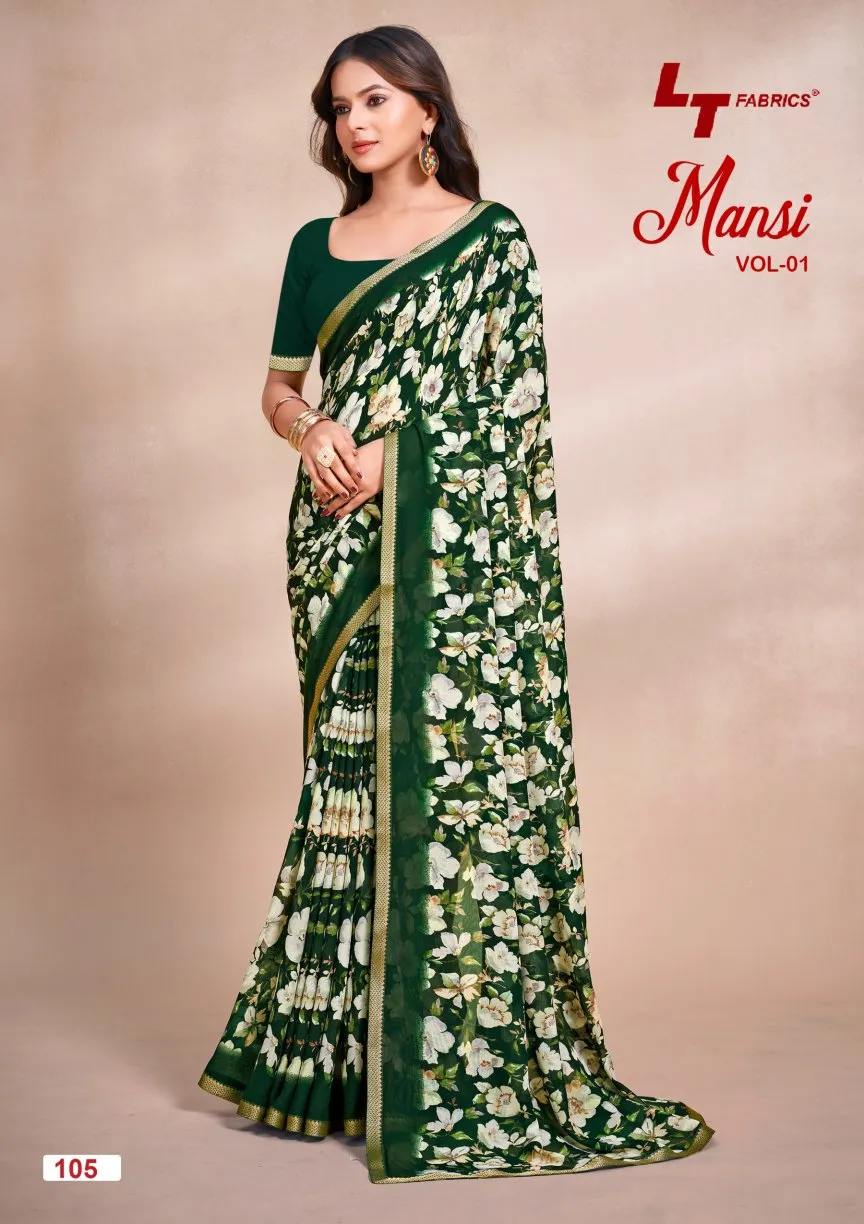 Lt Mansi Vol 1 Micro Renial Casual Wear Saree Collection Sarees
