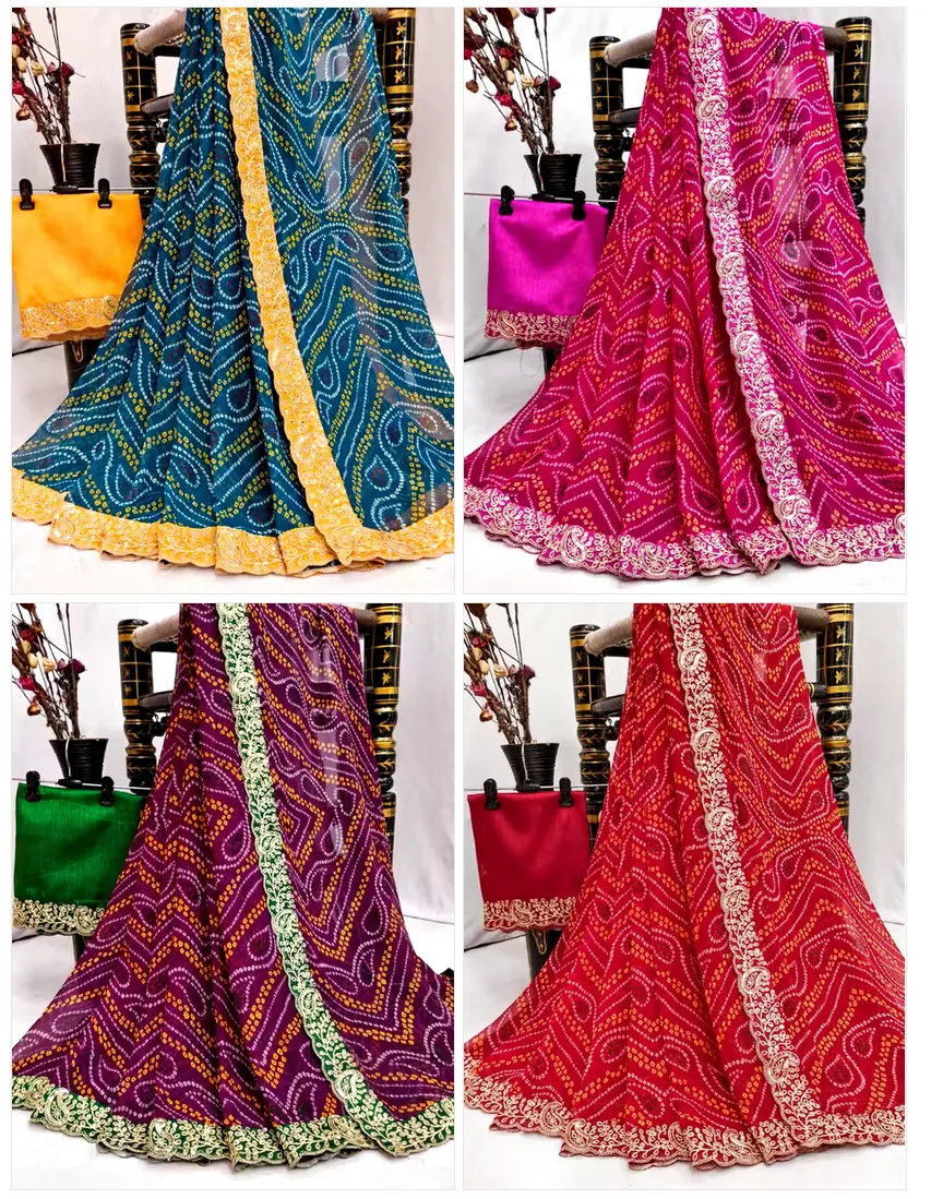 Maa Bandhani Georgette Vol 1 Printed Saree Collection Sarees