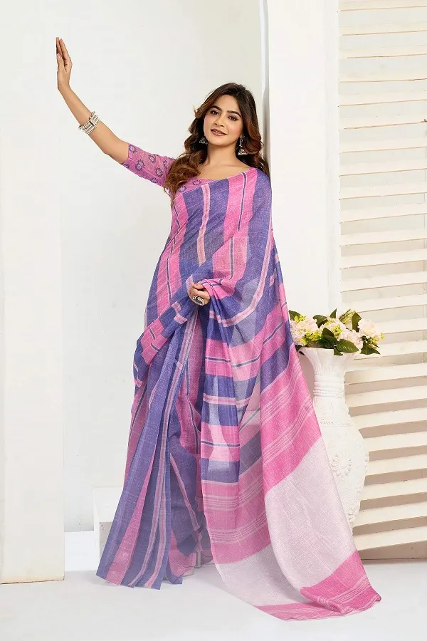 Meera 323 Linen Printed Party Wear Fancy Saree Collection Sarees