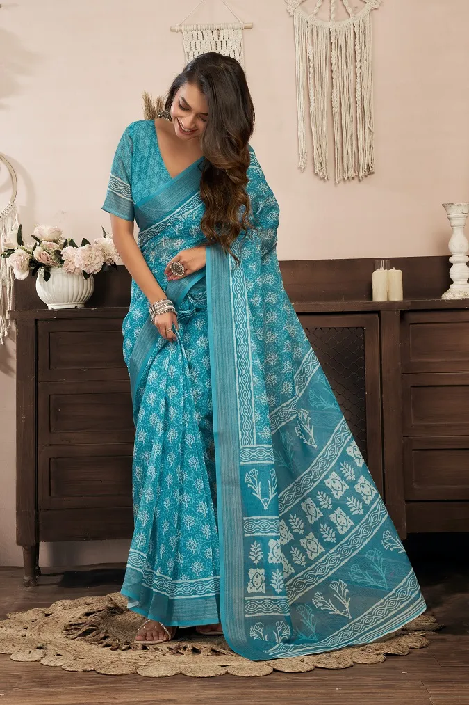 Meera 329 Linen Printed Ready to Wear Fancy Saree Collection Sarees