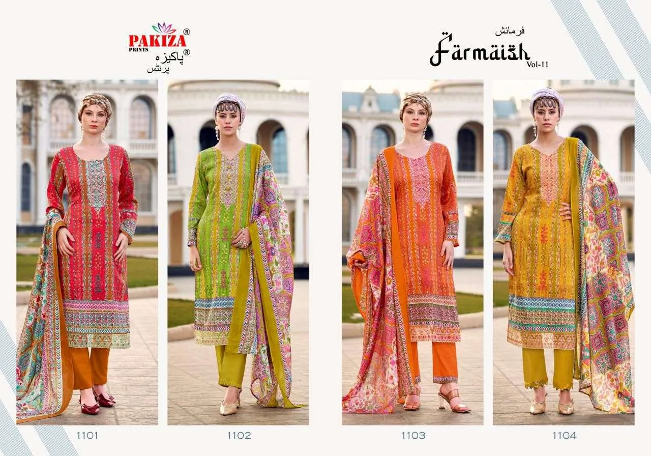 Pakiza Prints Farmaish Vol 9 10 11 12 Semi Stitched Suits