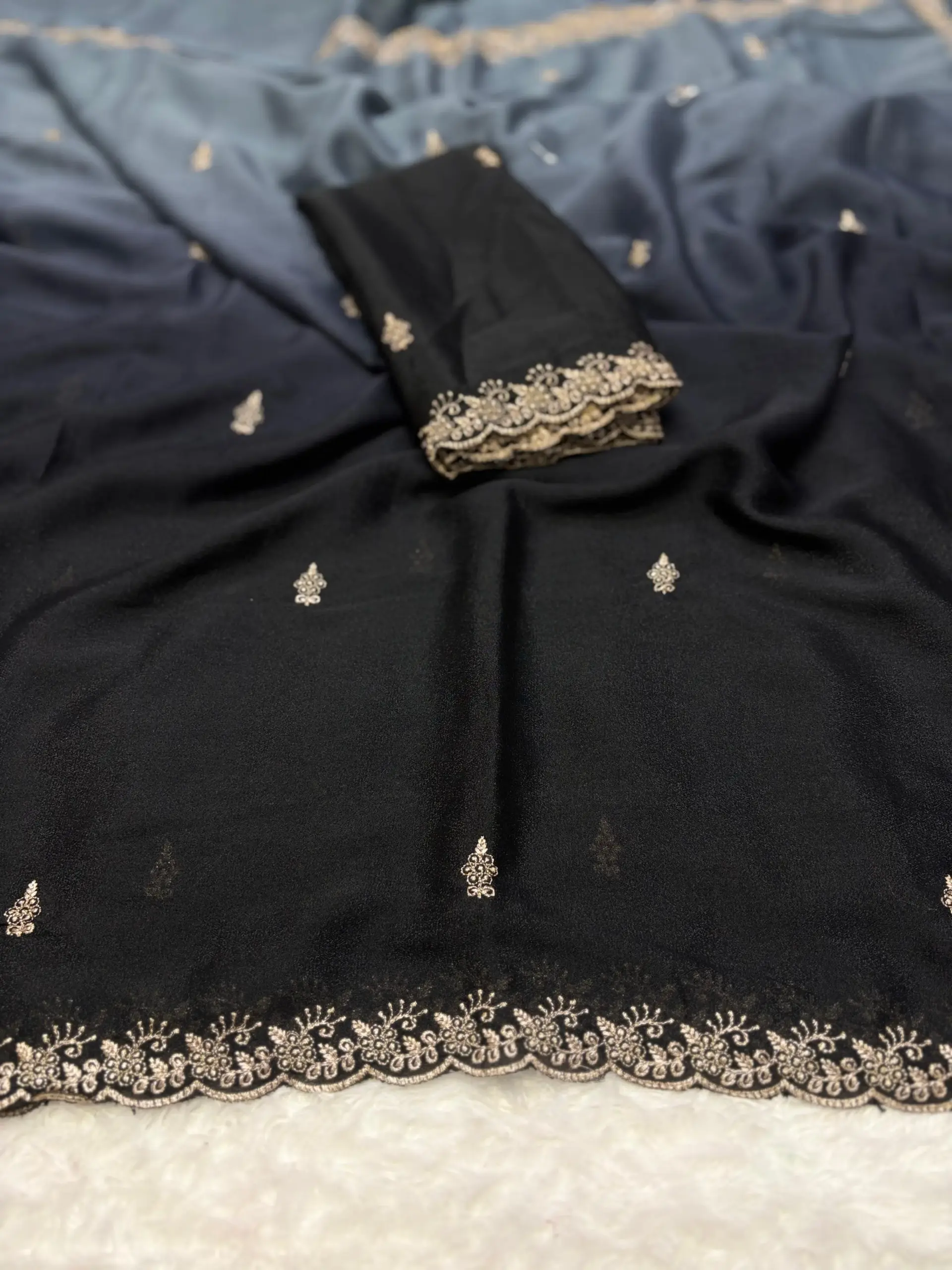 Paris Arhaam Georgette Embriodery Bollywood Saree Collection Sarees