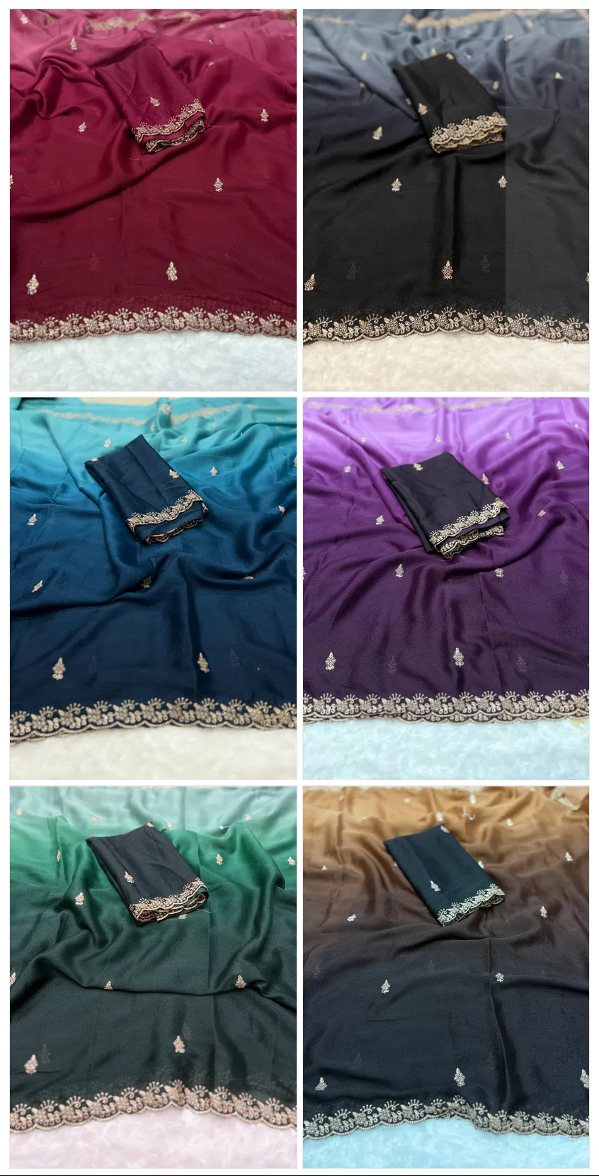 Paris Arhaam Georgette Embriodery Bollywood Saree Collection Sarees