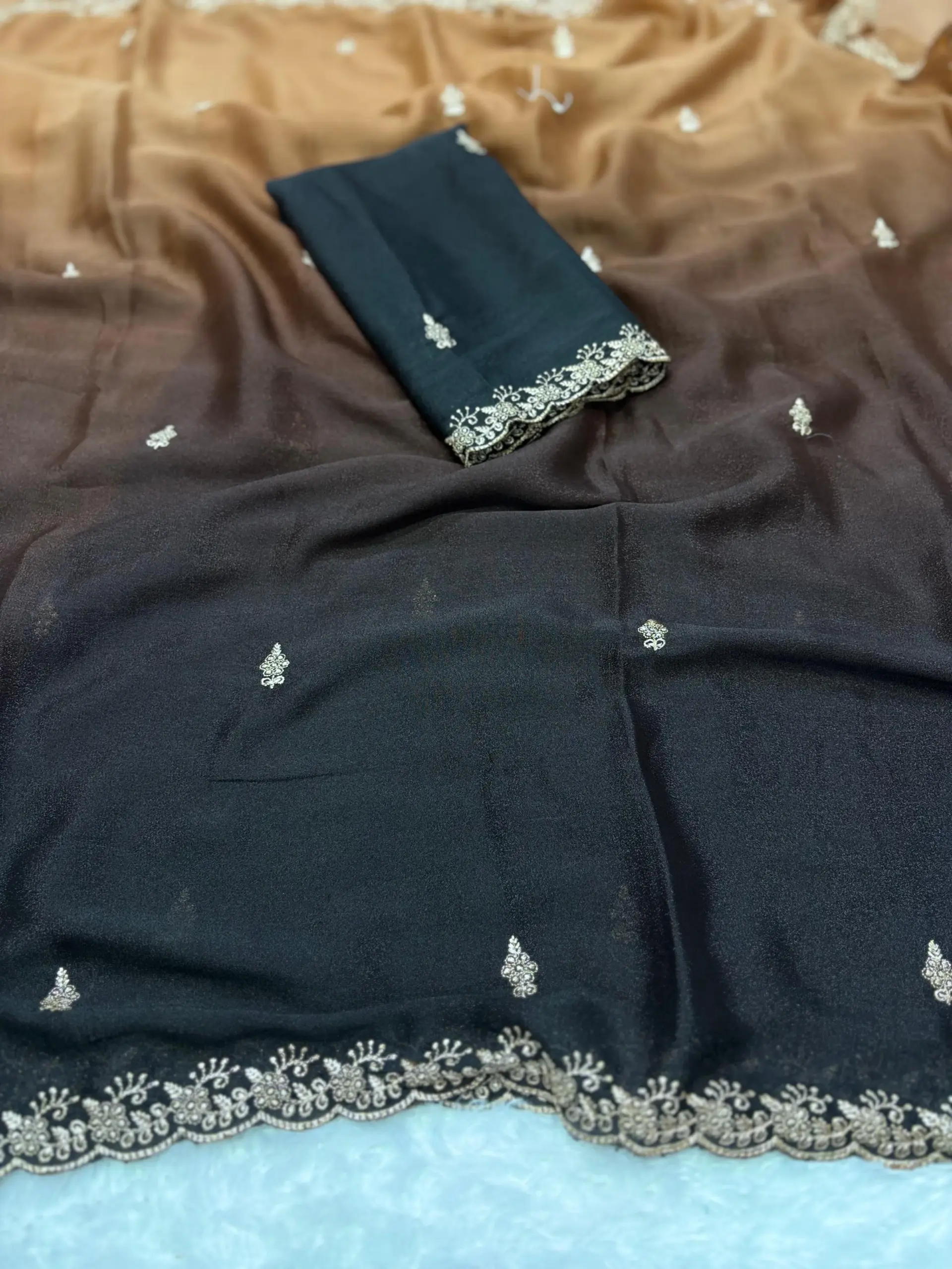 Paris Arhaam Georgette Embriodery Bollywood Saree Collection Sarees