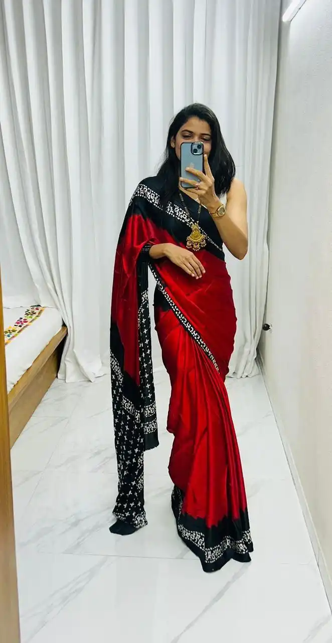 VFT Vol 204 Ajrakh Saree Wholesale Market Surat