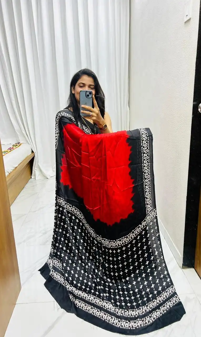 VFT Vol 204 Ajrakh Saree Wholesale Market Surat