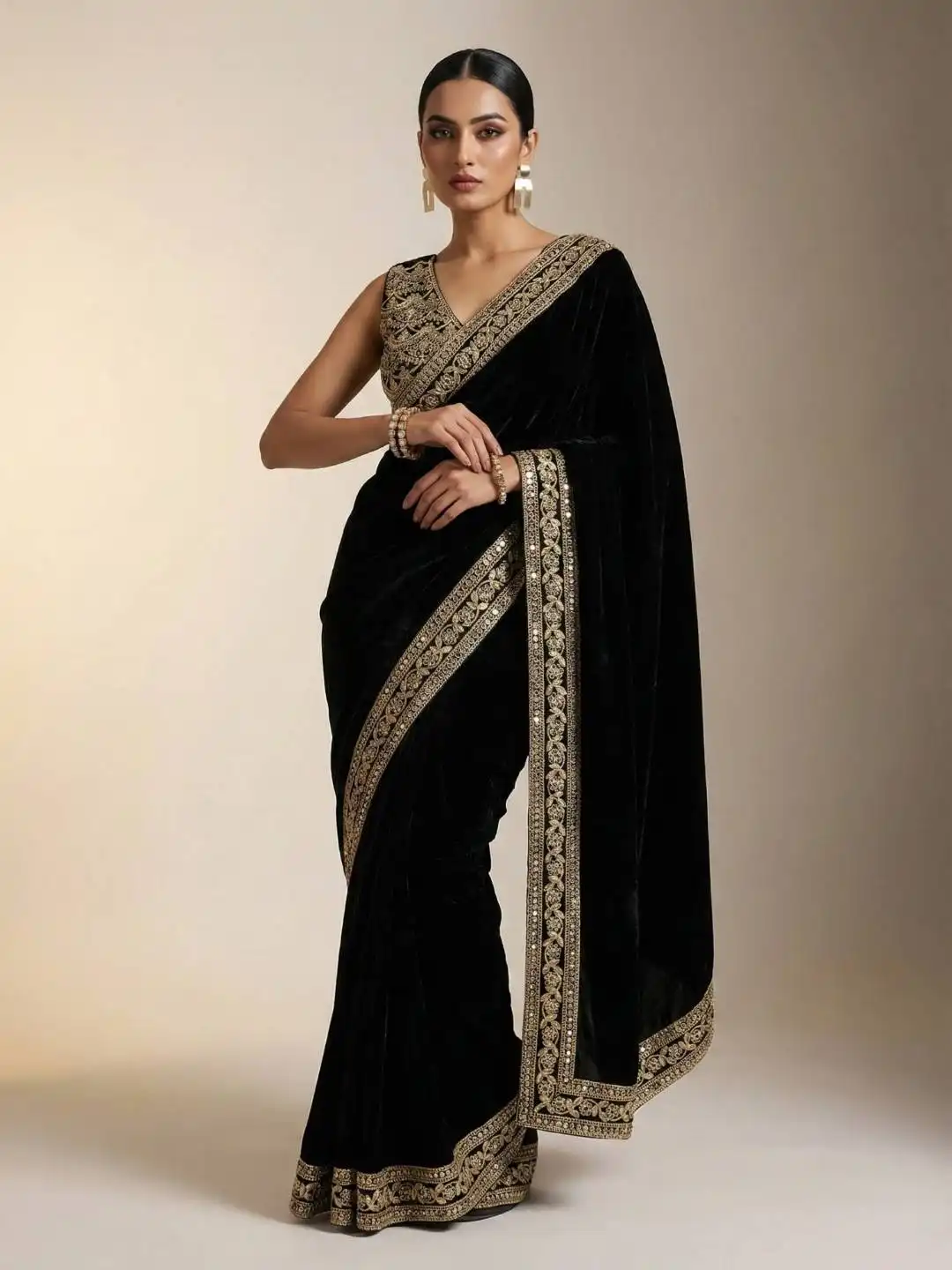 RBC 6047 Winter Special Velvet Saree Online Shopping