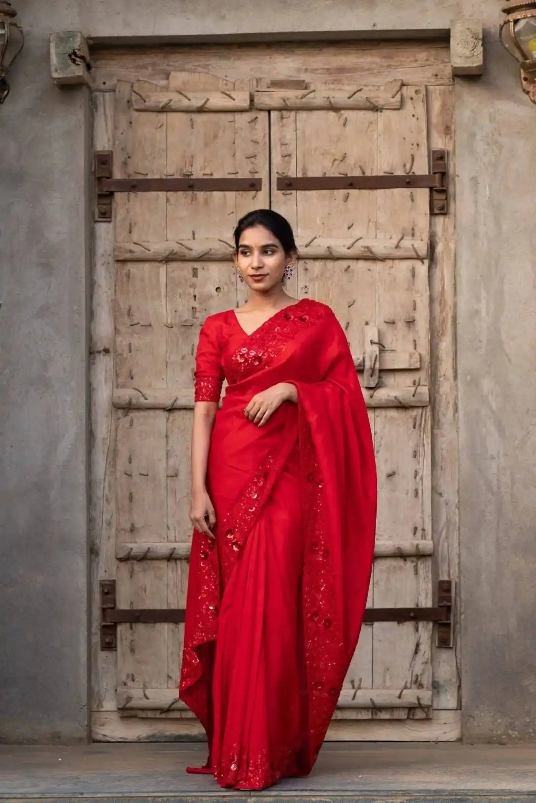 RBC 6062 Red Saree Party Wear Wholesale Market
