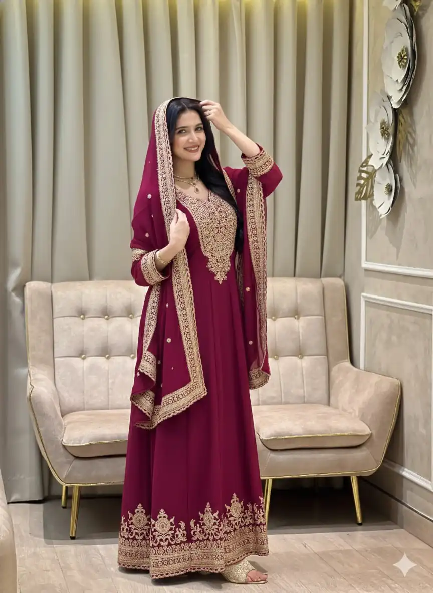 ASD 7099 Gown Dupatta Wholesale Market in Surat Online
