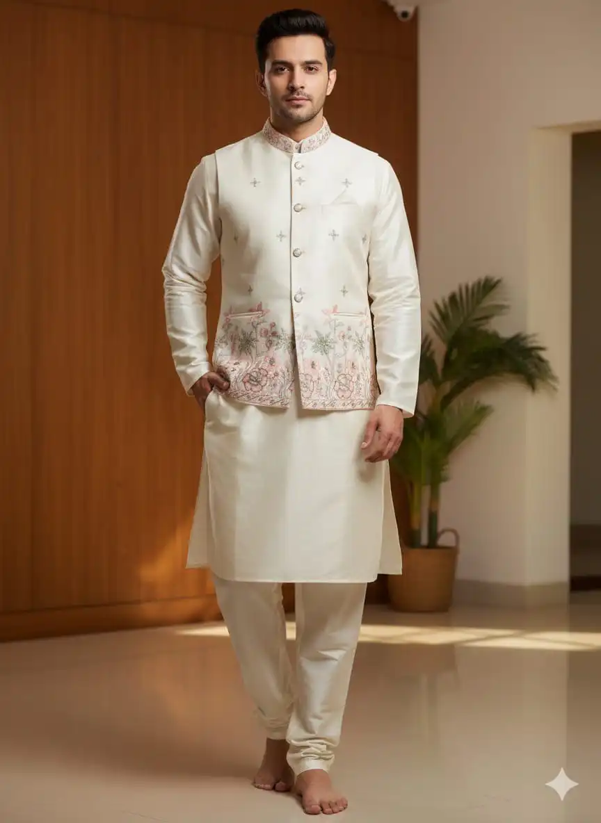 Shyam Vol 74 Men Kurta Pajama With Koti For Wedding