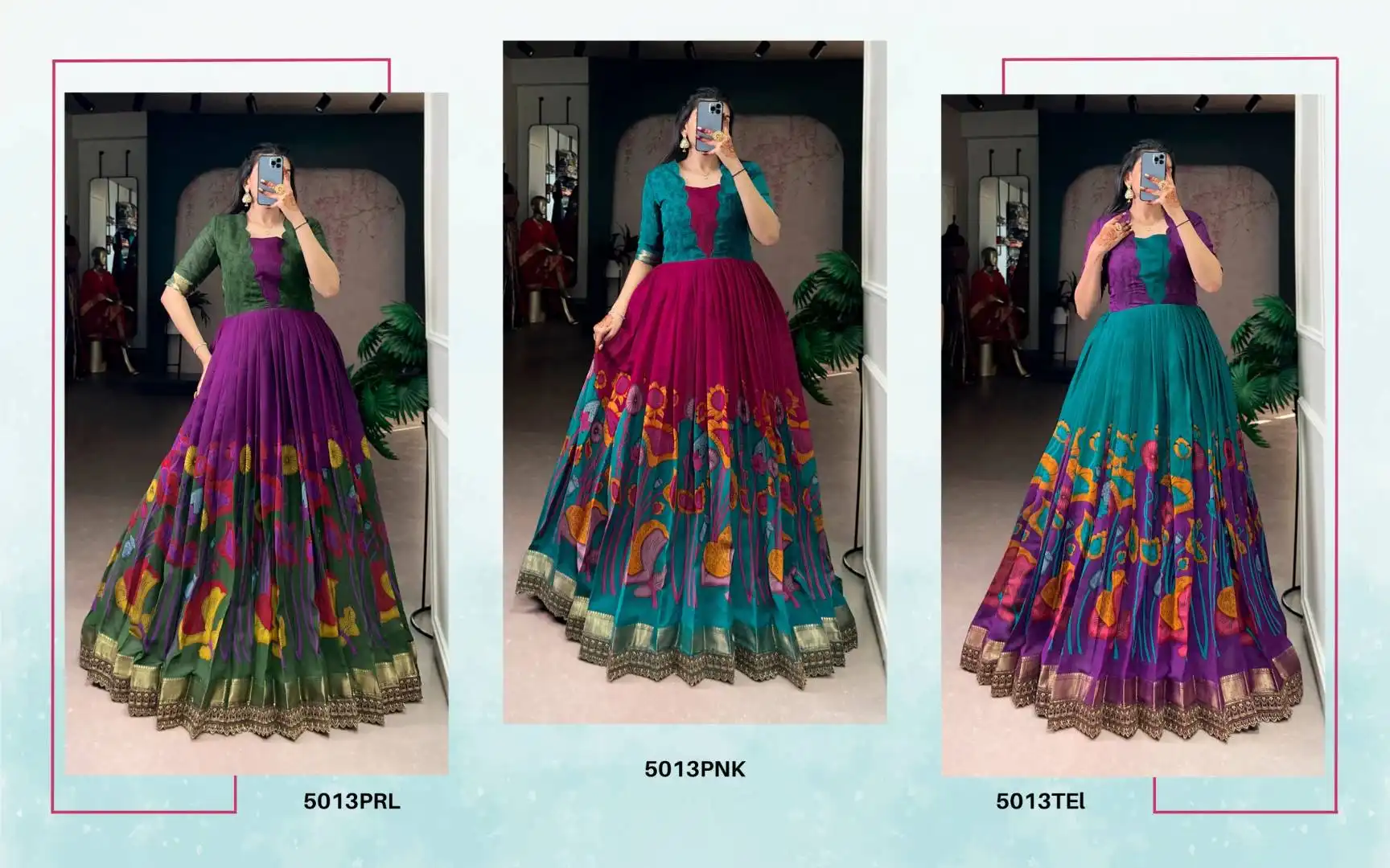 WMN 5013 Designer Gown Wholesale Market in Surat