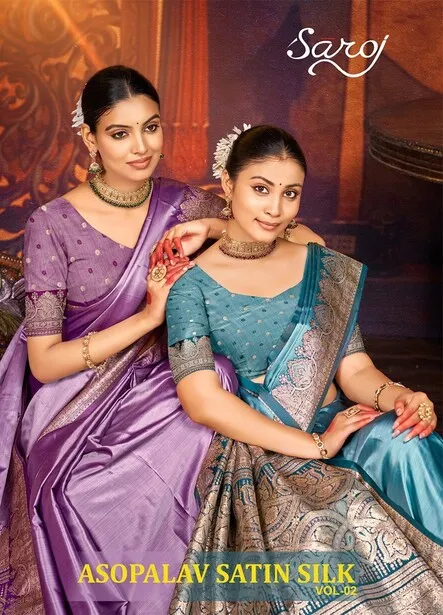 Saroj Asopalav Satin Silk Vol 2 Rich Pallu Saree Collection Sarees