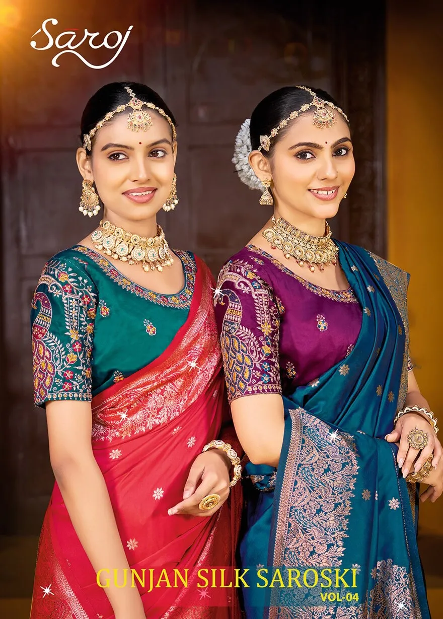 Saroj Gunjan Silk Saroski Vol 4 Silk Wedding Wear Saree Collection Sarees