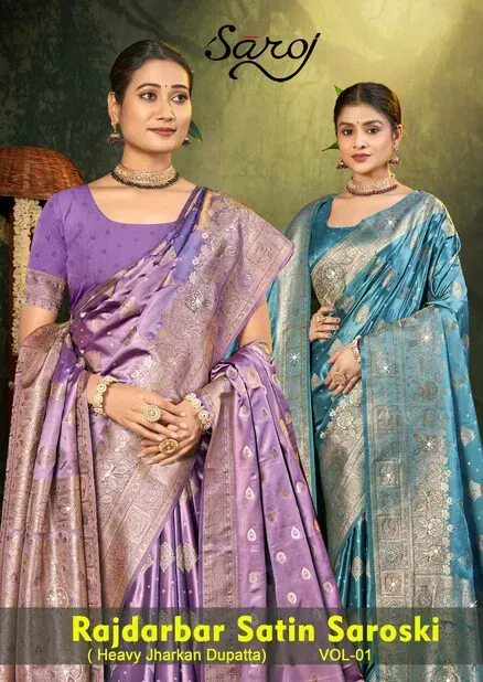 Saroj Rajdarbar Satin Saroski Vol 1 Silk Satin Saree Collection Sarees