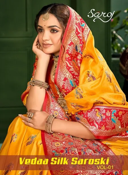 Saroj Vedaa Silk Saroski Vol 1 Silk Party Wear Premium Saree Collection Sarees