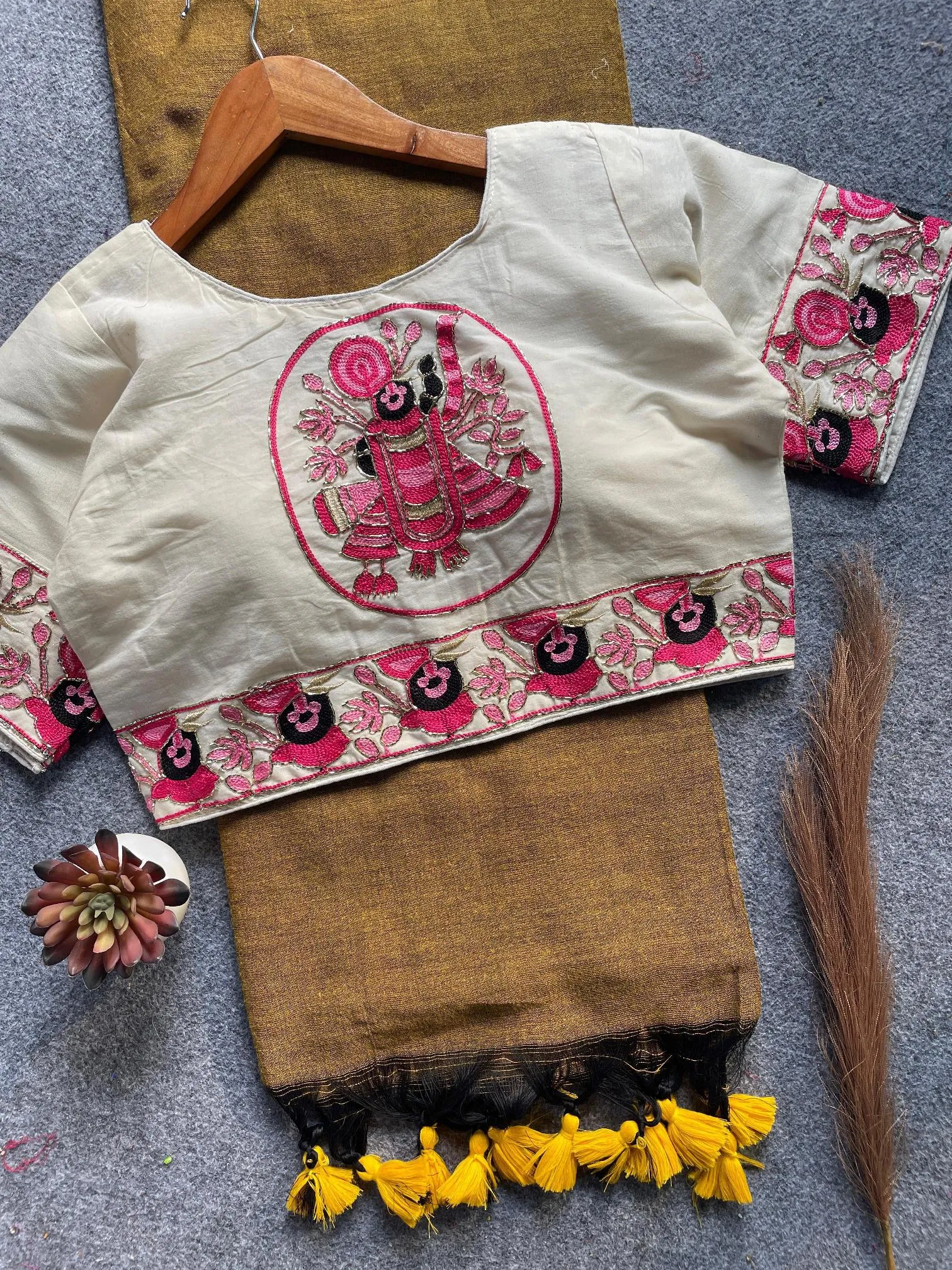 Sccf Shreenath Khadi Cotton Hand Work Saree Collection Sarees