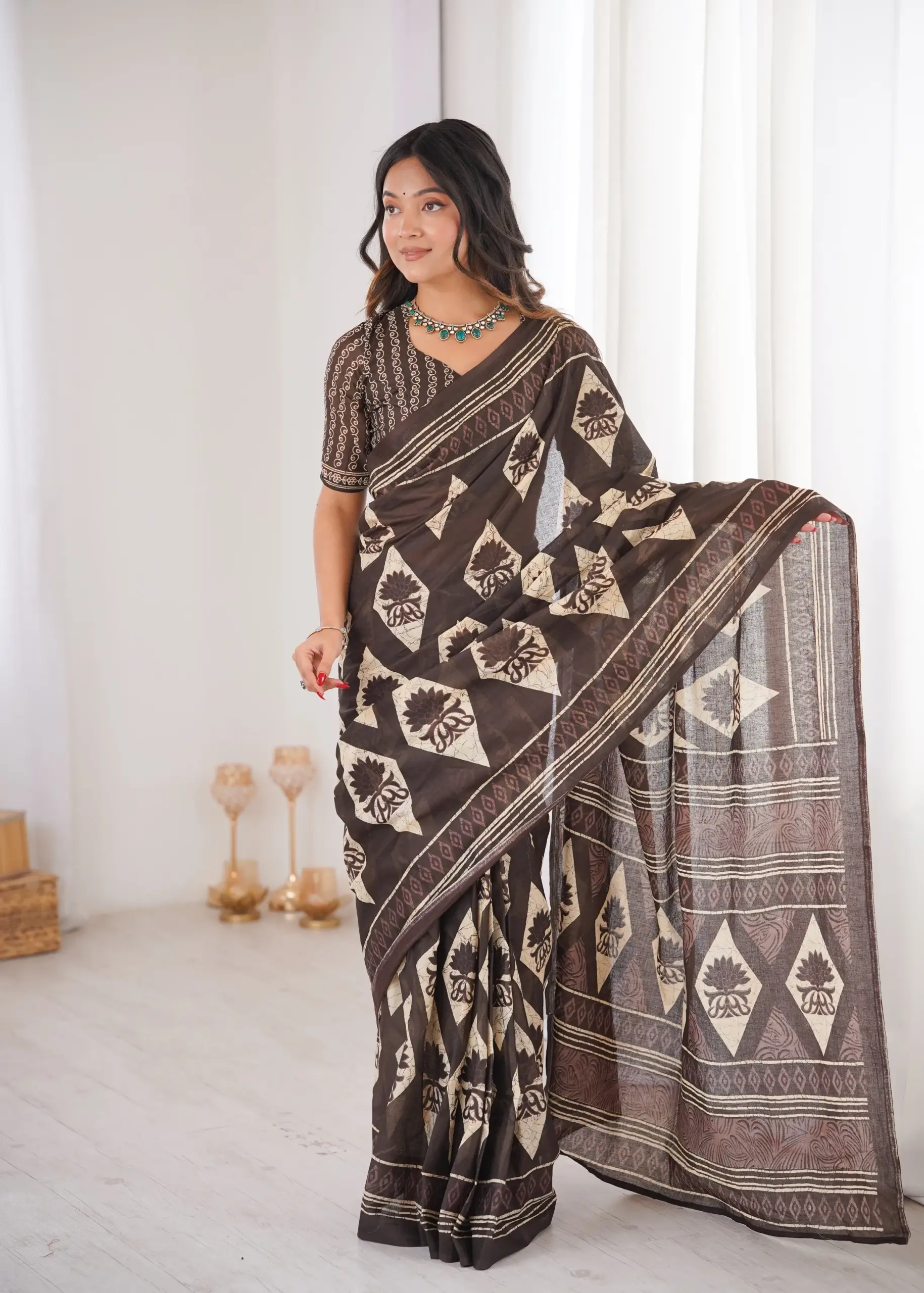 Scdf Bagru C Fancy Cotton Printed Saree Collection Sarees