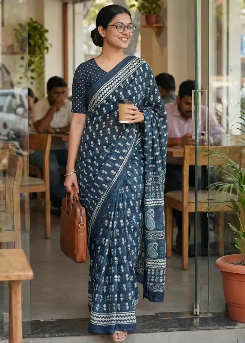 Scdf Office Time a Fancy Cotton Printed Office Wear Collection Sarees