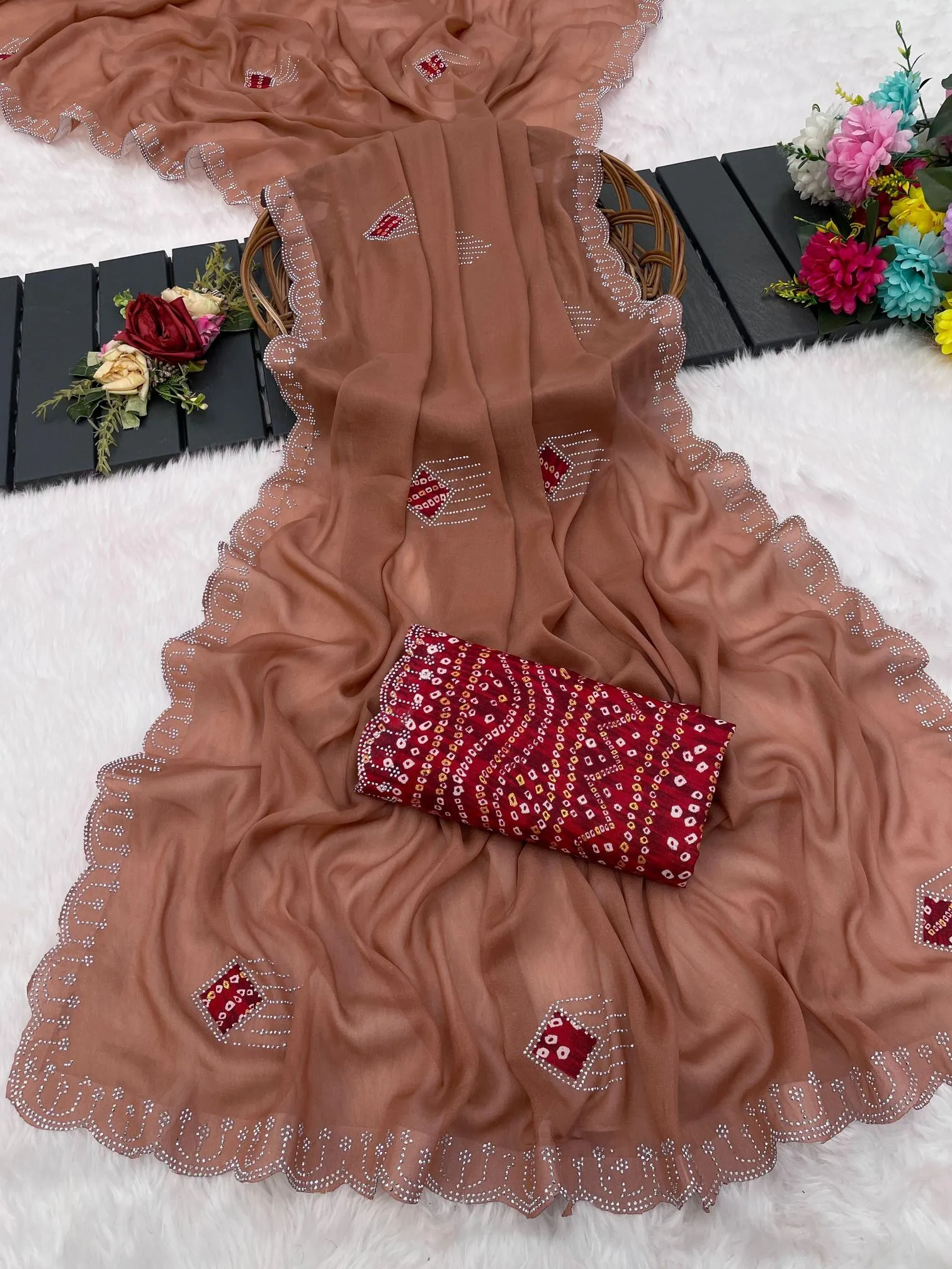 Star Women 6332 Modal Georgette Embellished Saree Collection Sarees