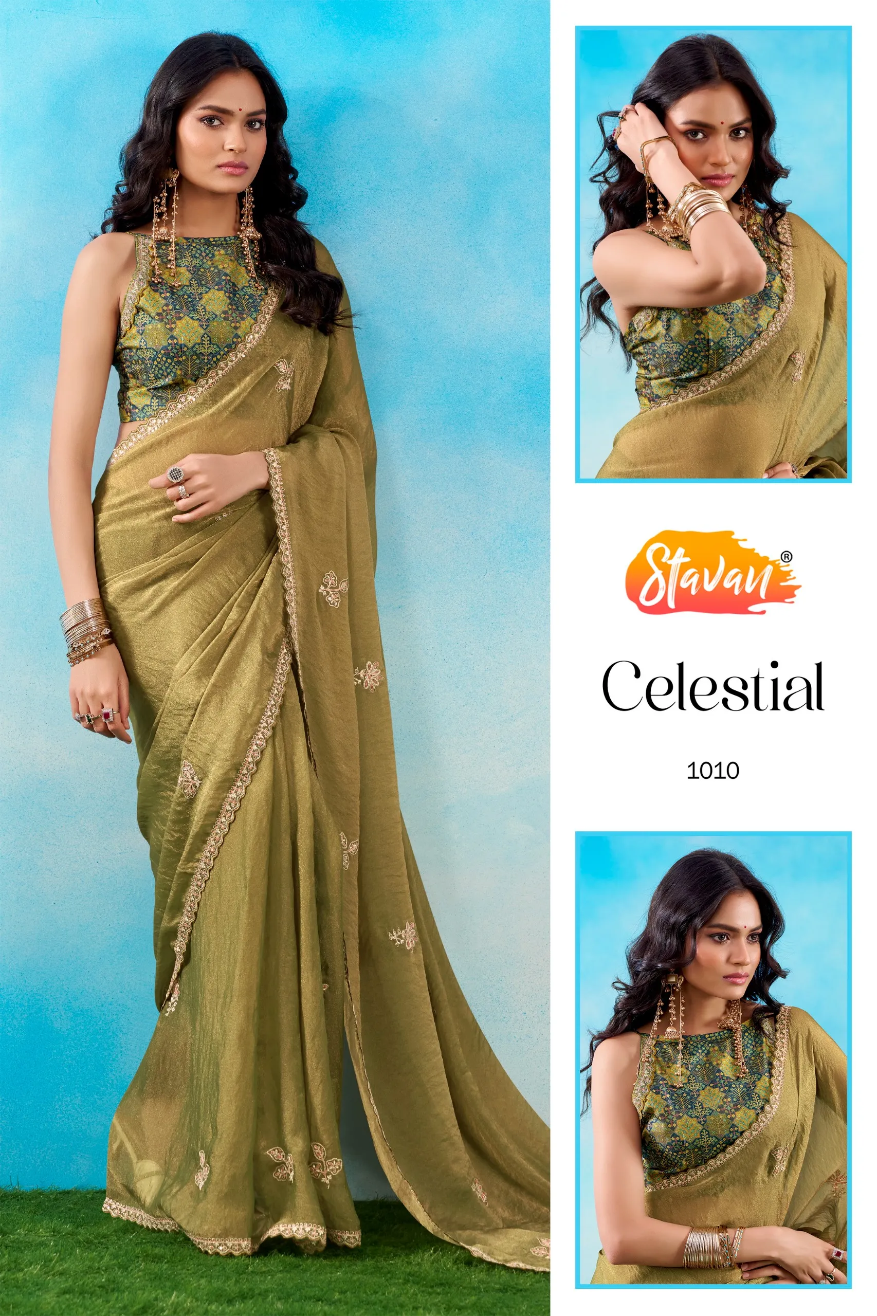 Stavan Celestial Fancy Embroidery Saree Collection Sarees
