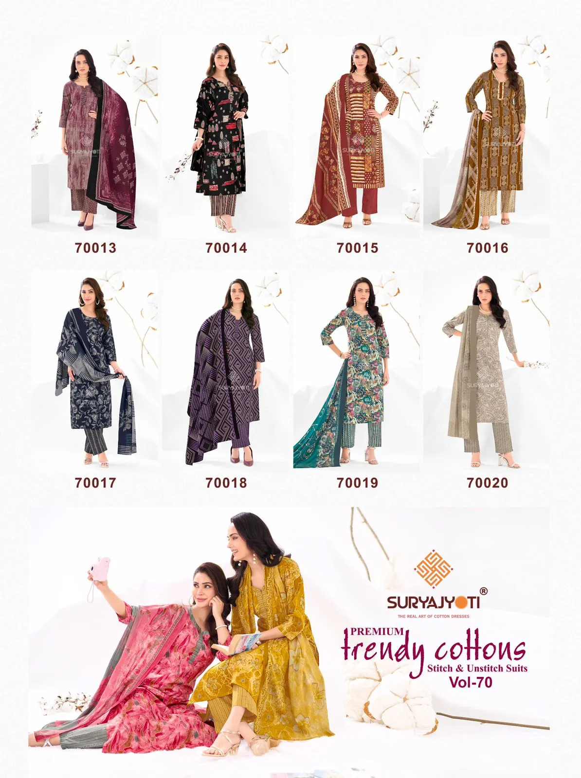 Suryajyoti Trendy Cotton Vol 69 Unstitched Suits