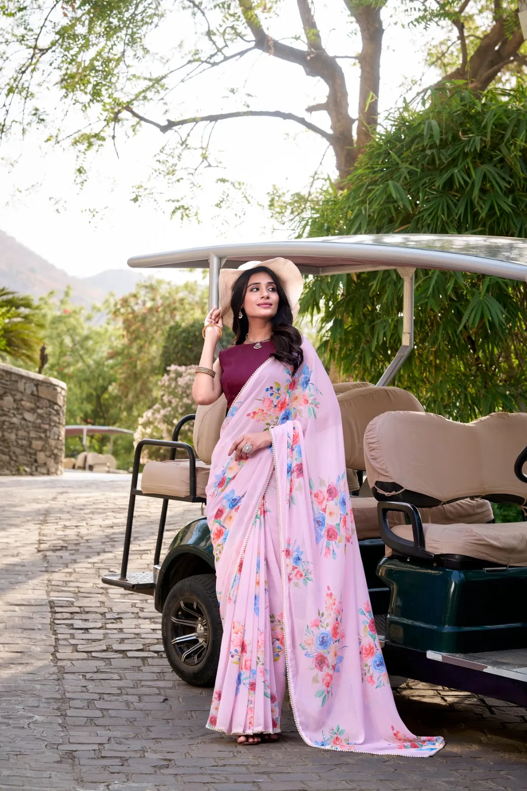 Taraa L 7041 Weighless Marbal Floral Printed Beautiful Saree Collection Sarees