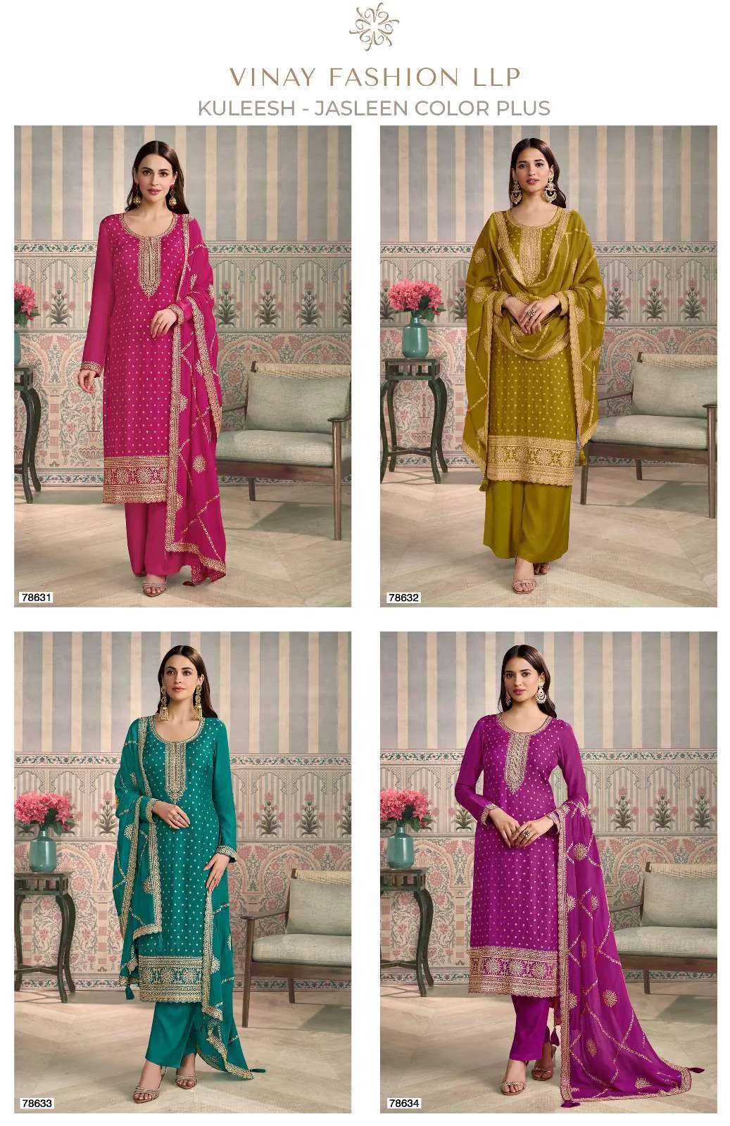 Vinay Fashion Llp Jasleen Color Plus Semi Stitched Suits