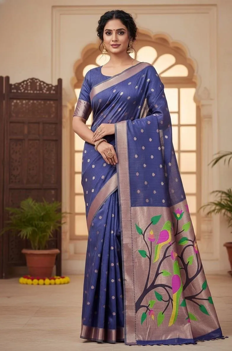 Vt 6086 T Soft Muga Cotton Paithani Saree Collection Sarees
