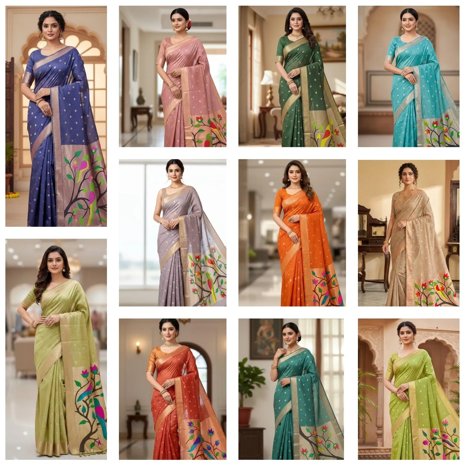 Vt 6086 T Soft Muga Cotton Paithani Saree Collection Sarees
