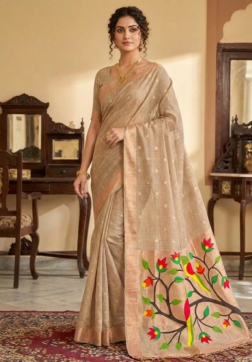 Vt 6086 T Soft Muga Cotton Paithani Saree Collection Sarees