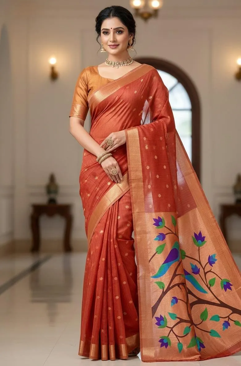 Vt 6086 T Soft Muga Cotton Paithani Saree Collection Sarees