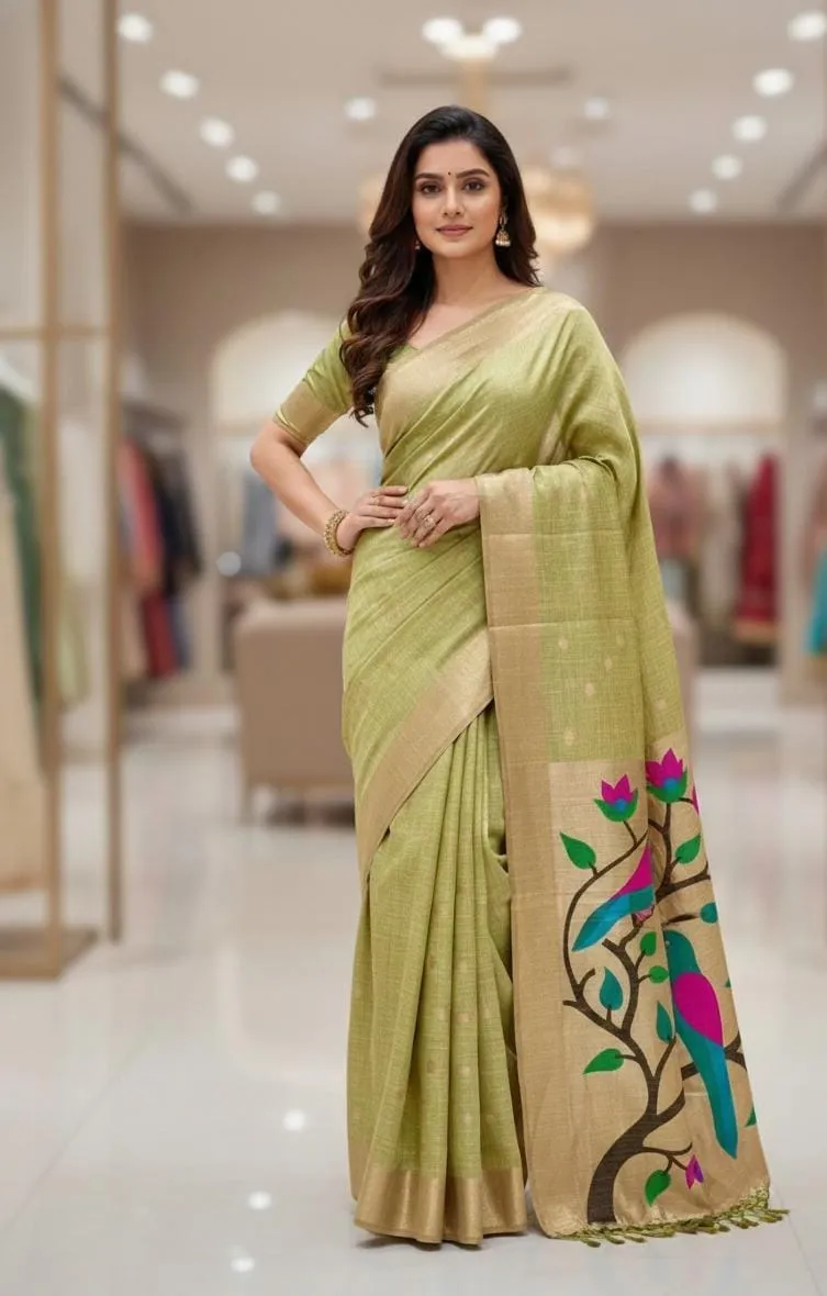 Vt 6086 T Soft Muga Cotton Paithani Saree Collection Sarees