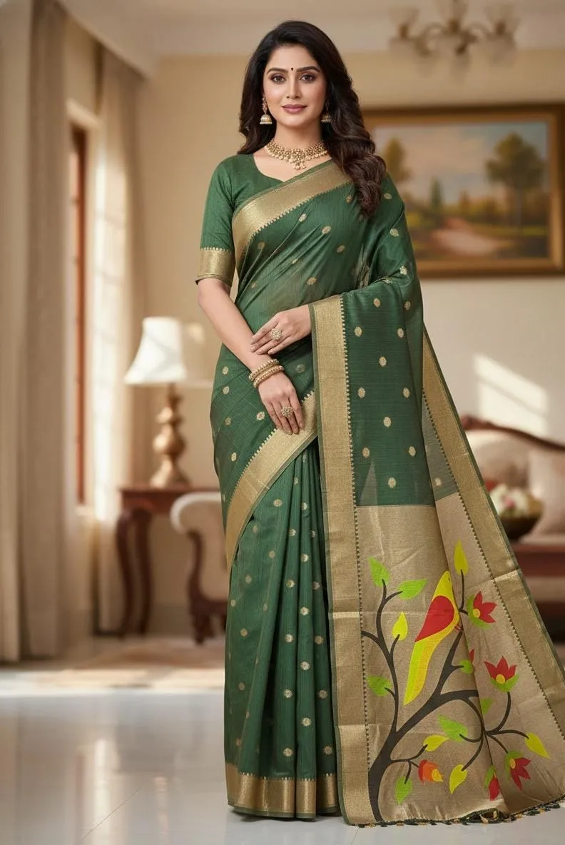 Vt 6086 T Soft Muga Cotton Paithani Saree Collection Sarees