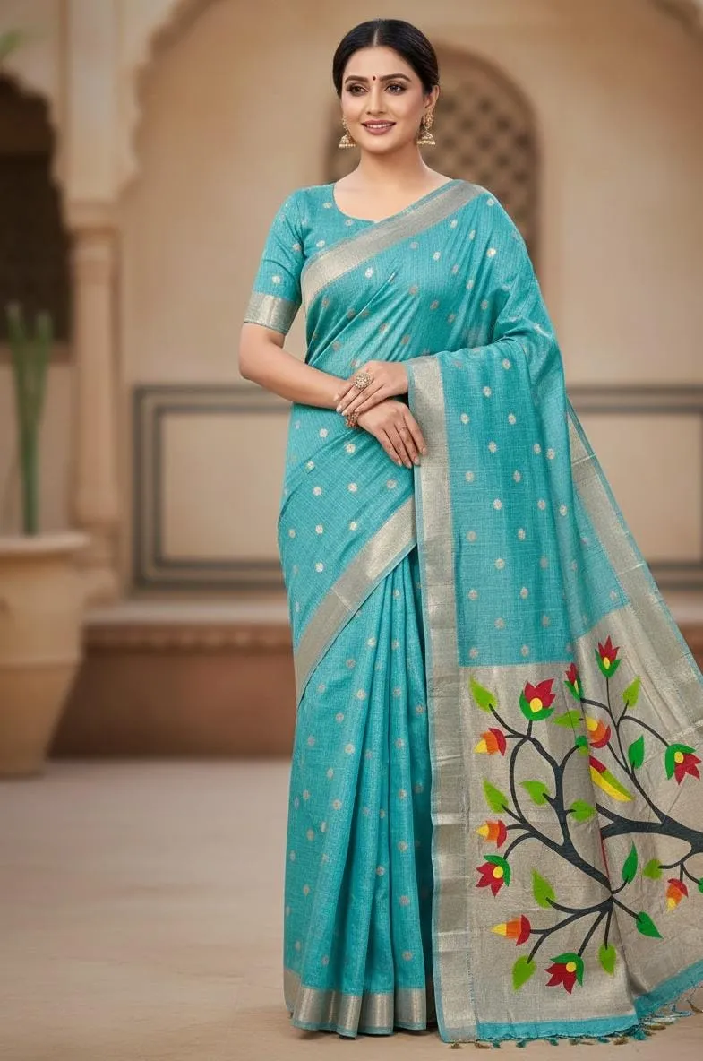 Vt 6086 T Soft Muga Cotton Paithani Saree Collection Sarees